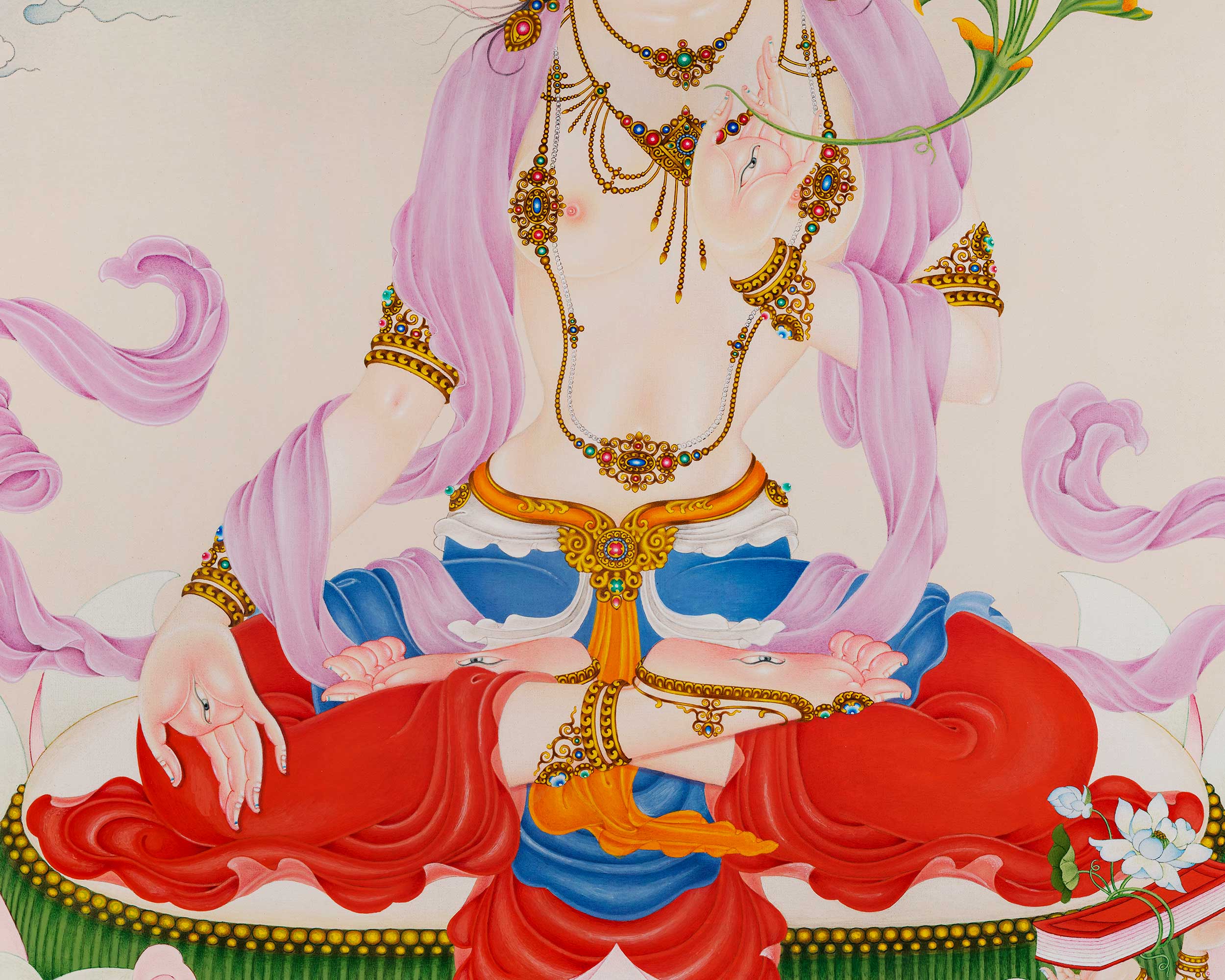 White Tara Digital Print | Mother Deity | LongLife Bodhisattva Thangka Print