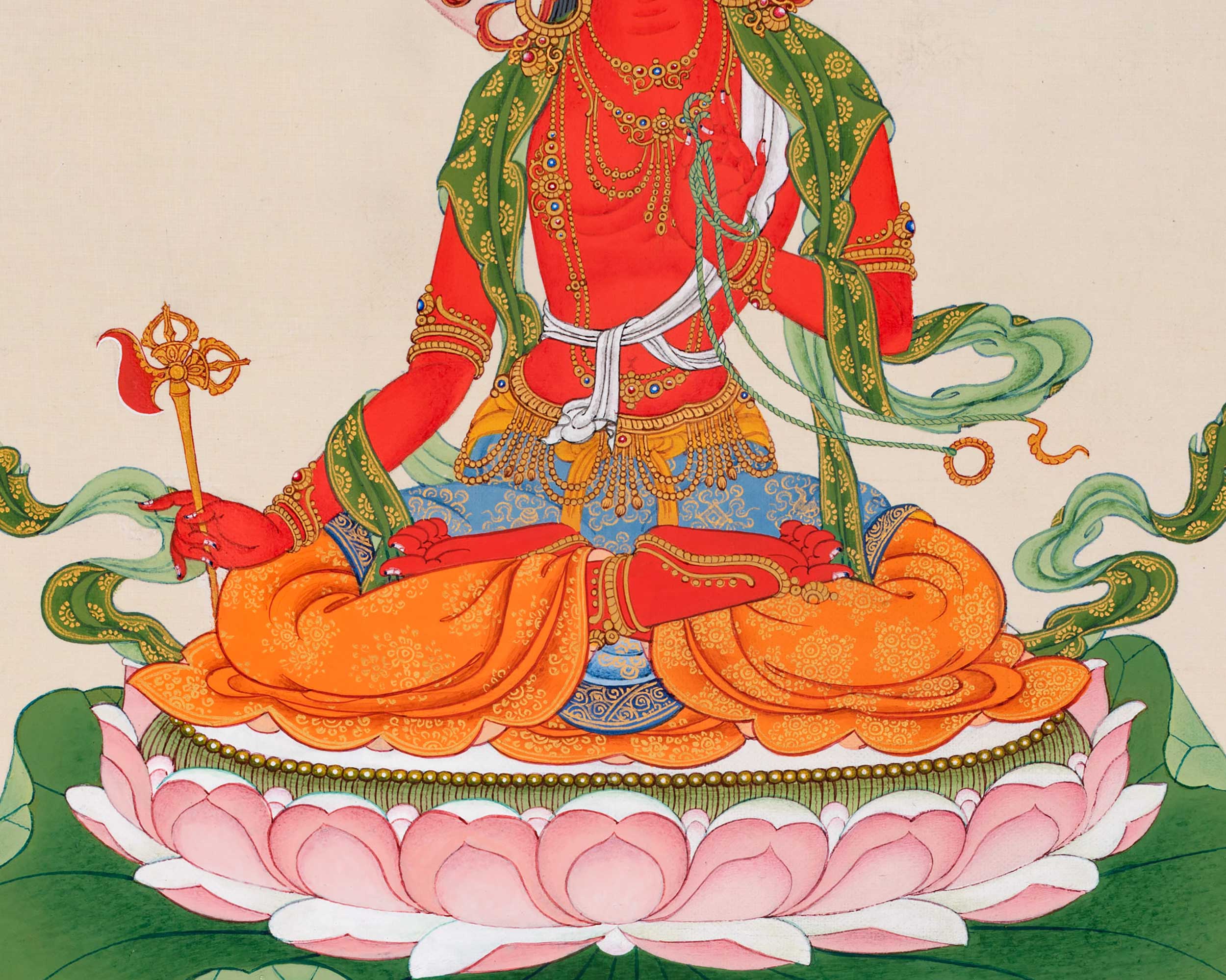 Divine Feminine, Red Tara Thangka | Traditional Tibetan For Wall Hanging Decoration