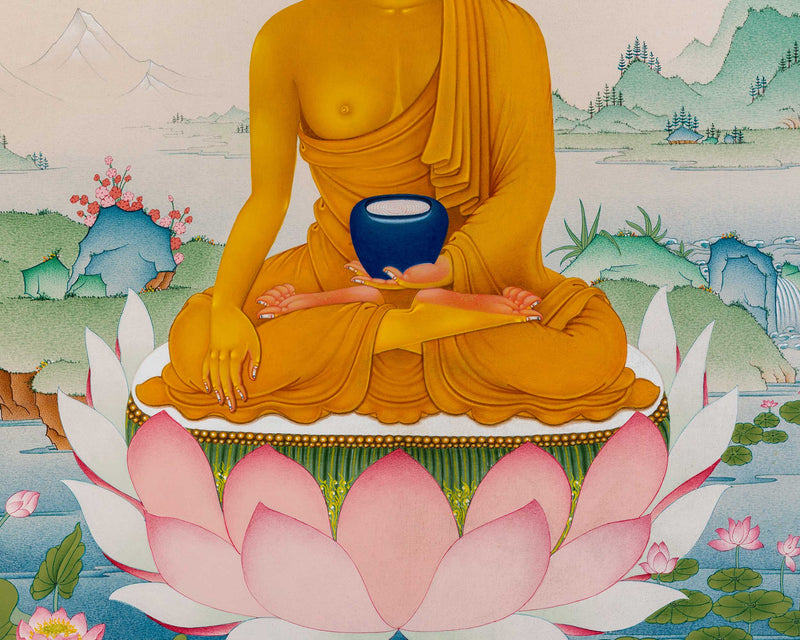 Uniquely Painted Shakyamuni Thangka