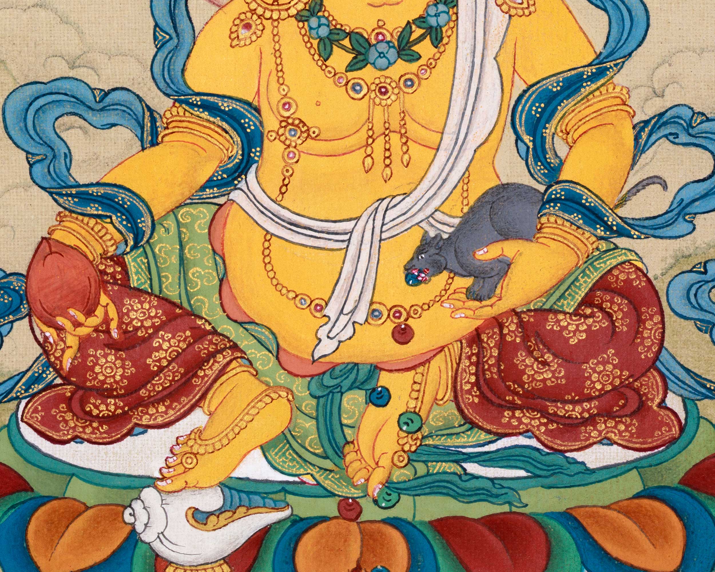 Radiant Jambala for Wealth, Thangka