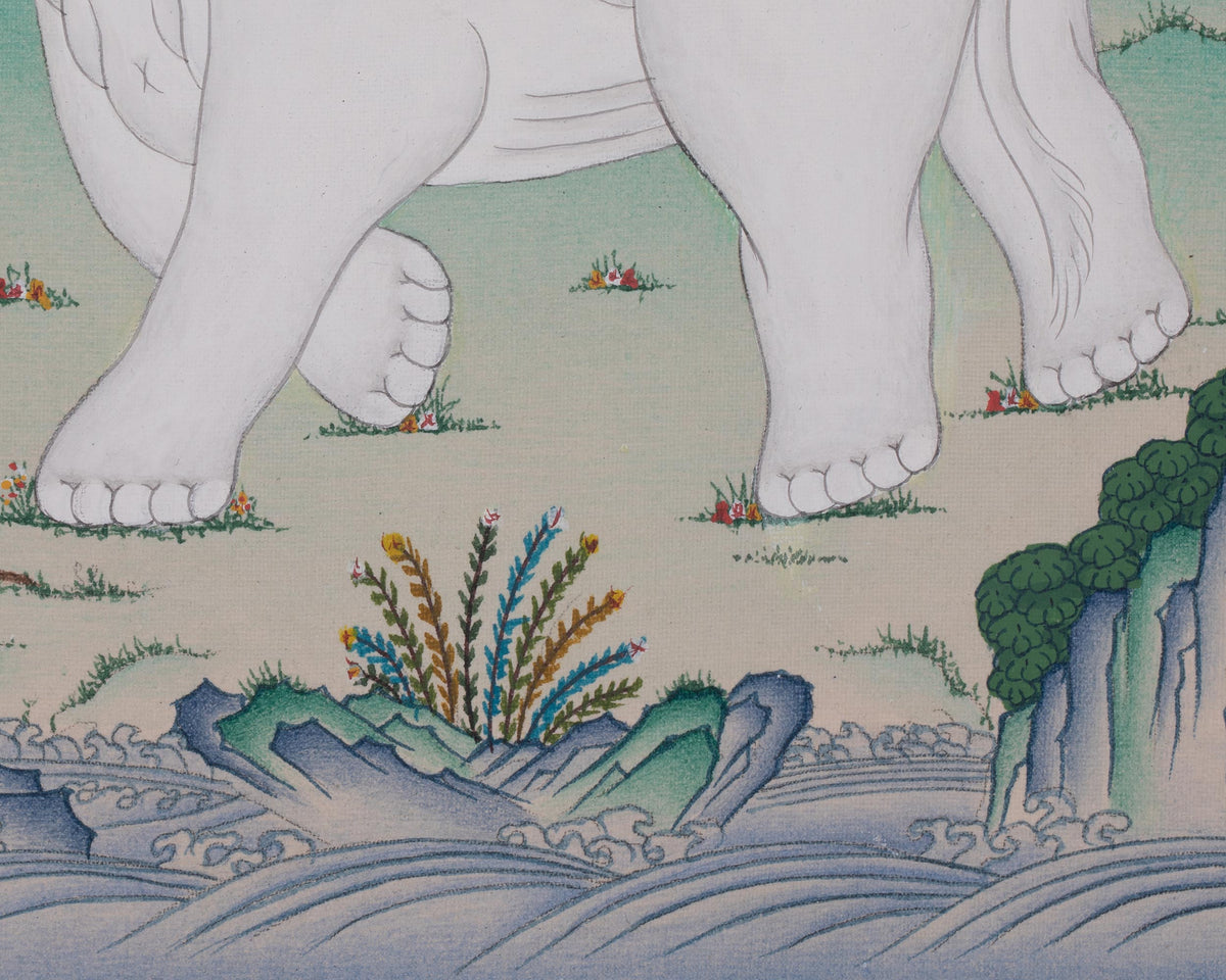 Four Harmonious Friends Sacred Art | Traditional Himalayan Buddhist Thangka