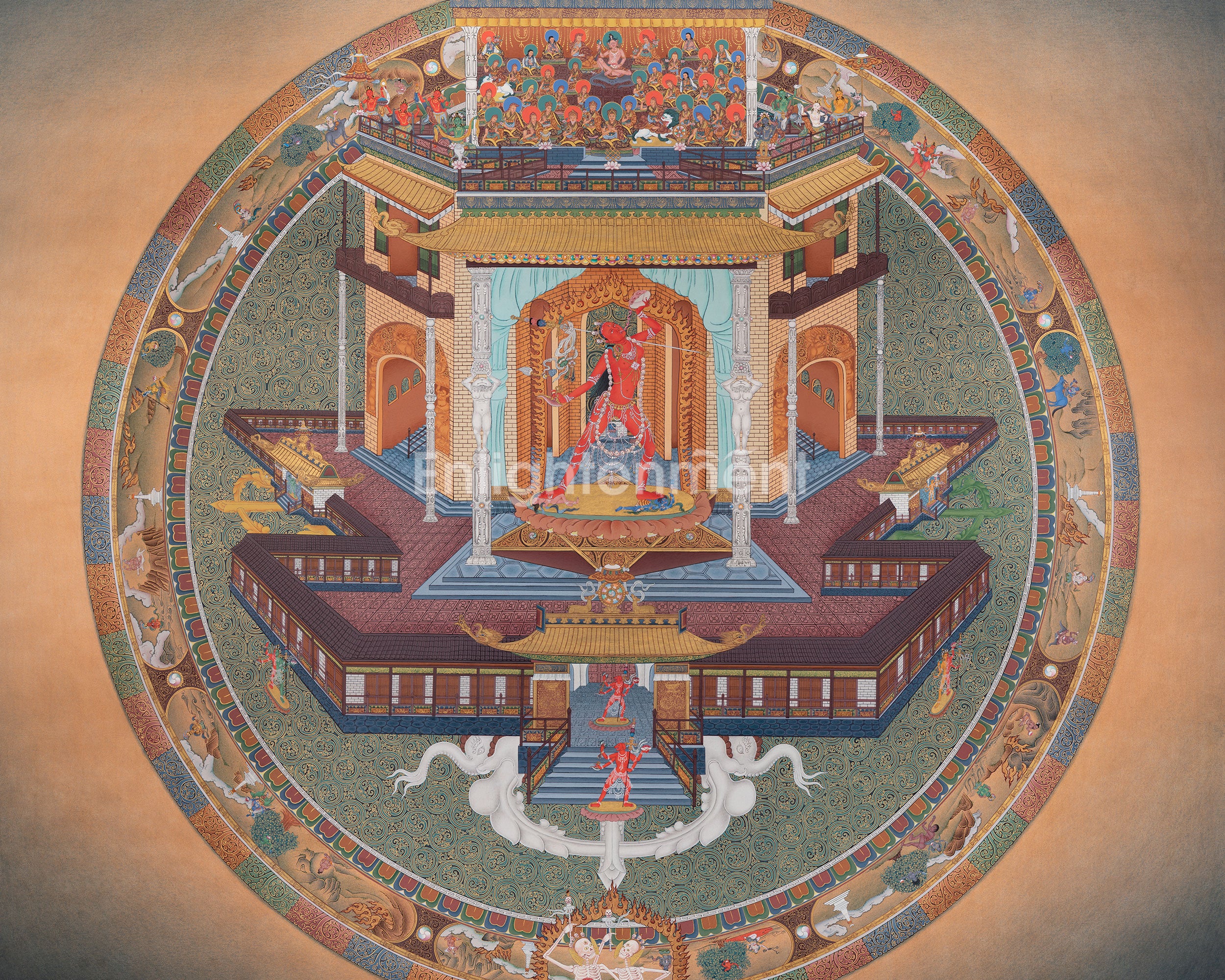 Nāro Khechari Vajrayoginī Maṇḍala Palace Thangka | Available for Commission