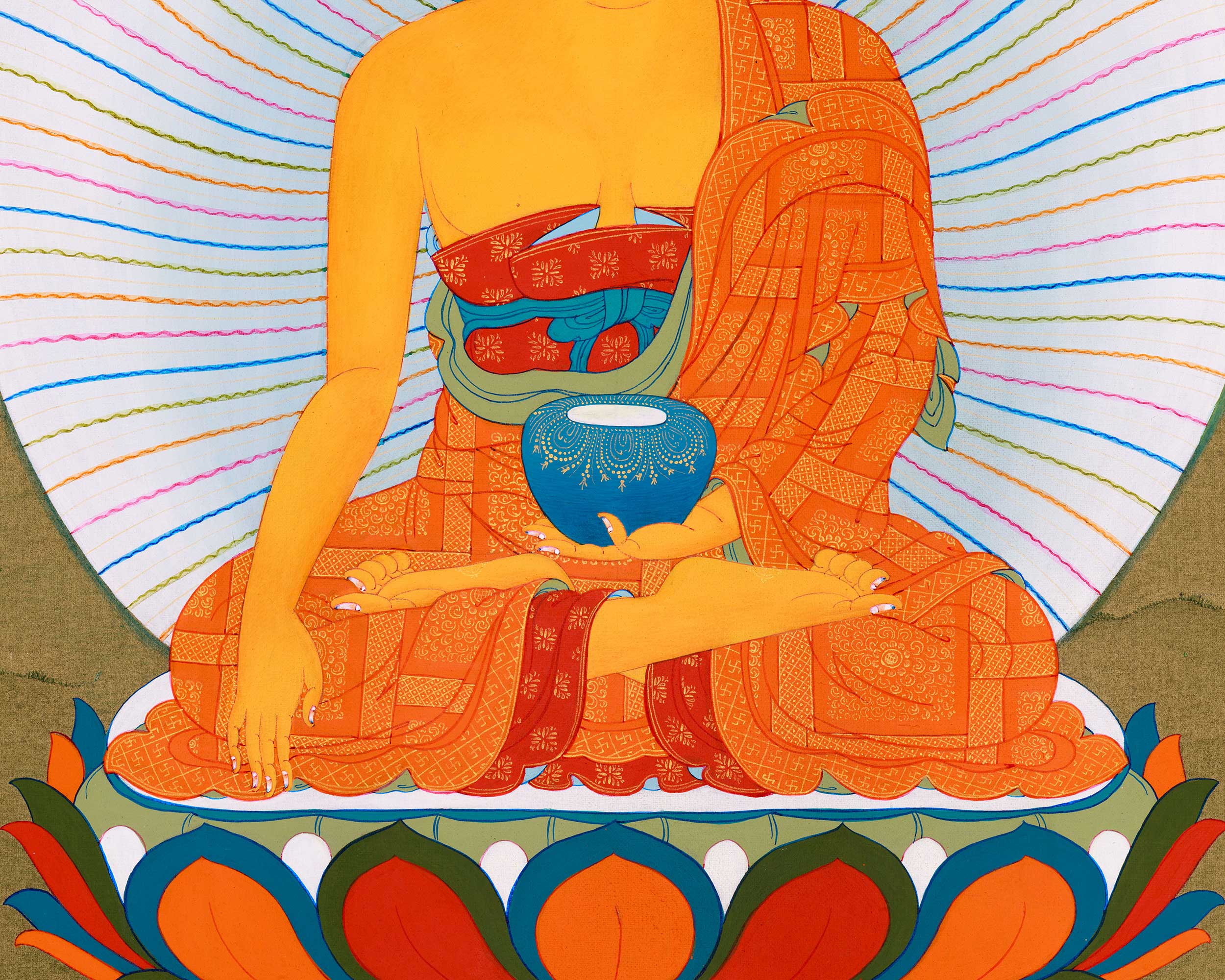 Handpainted Buddha Gautama Thangka | Traditional Shakyamuni Artwork