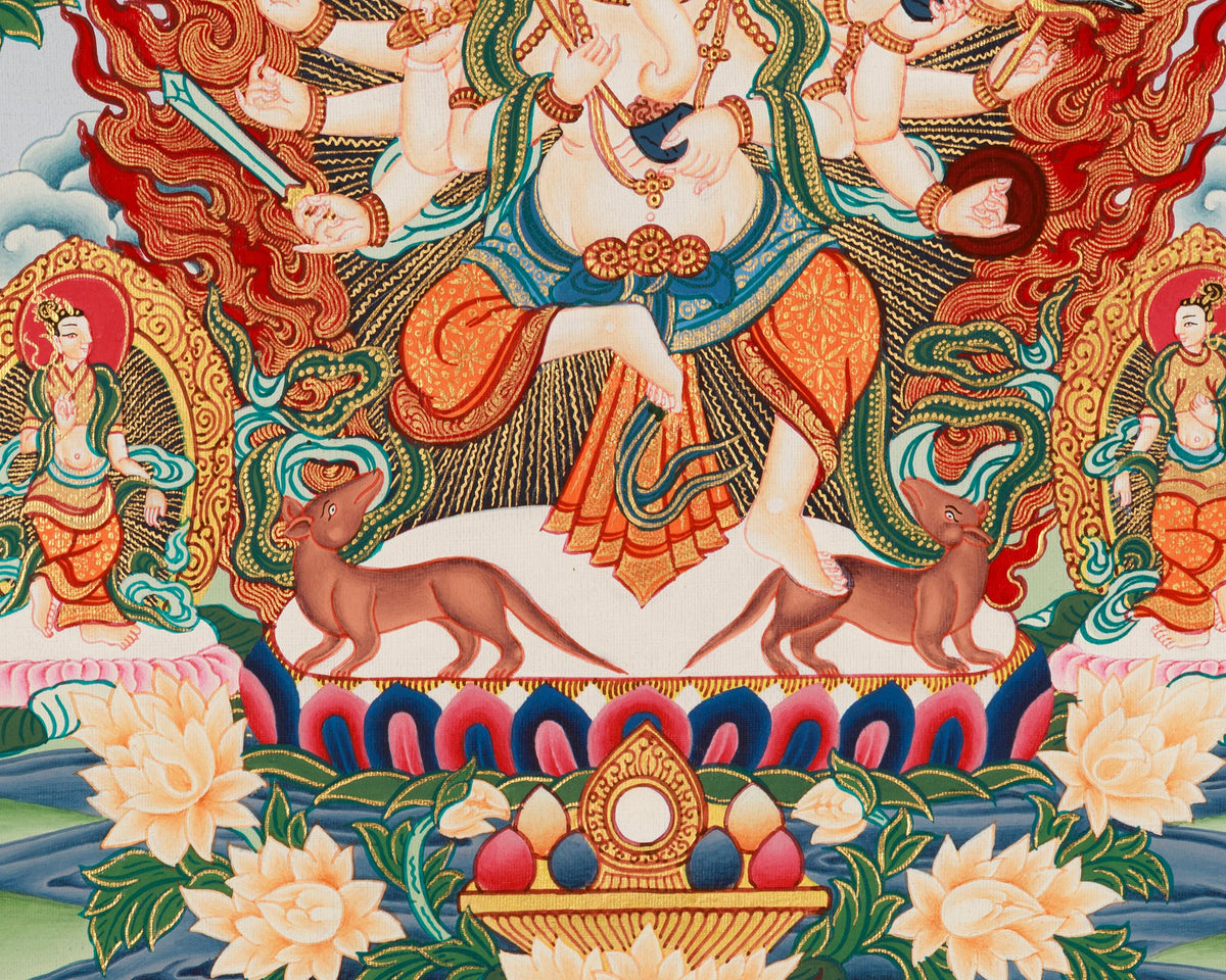 Traditional Newari Pauba Print For Ganesh Stotram Practice | Paubha Print For Ganesh Chaturthi Celebration