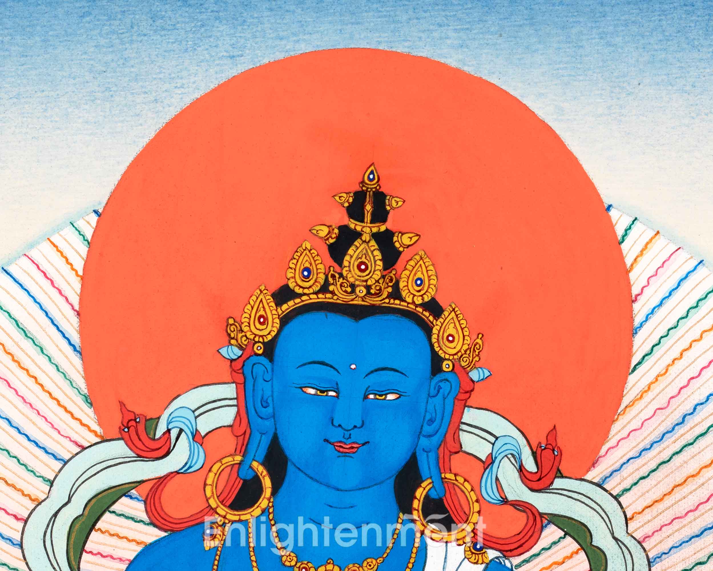 Hand Painted Vajradhara Thangka | Primordial Buddha Guru Dorje Chang | Hanpainted Thangka Art