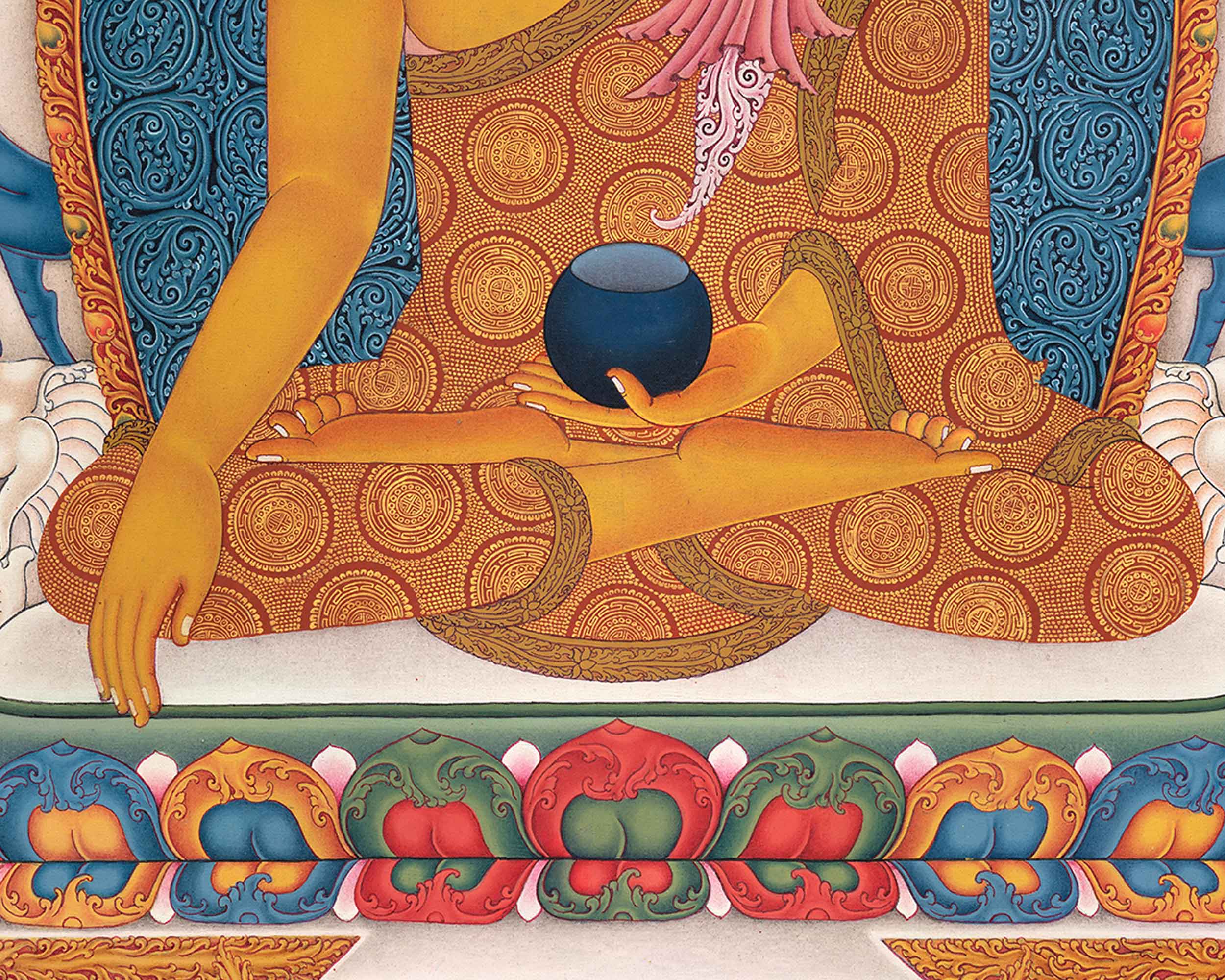 Hand Painted Thangka Of Siddhartha Gautama | Traditional Shakyamuni Buddha Art