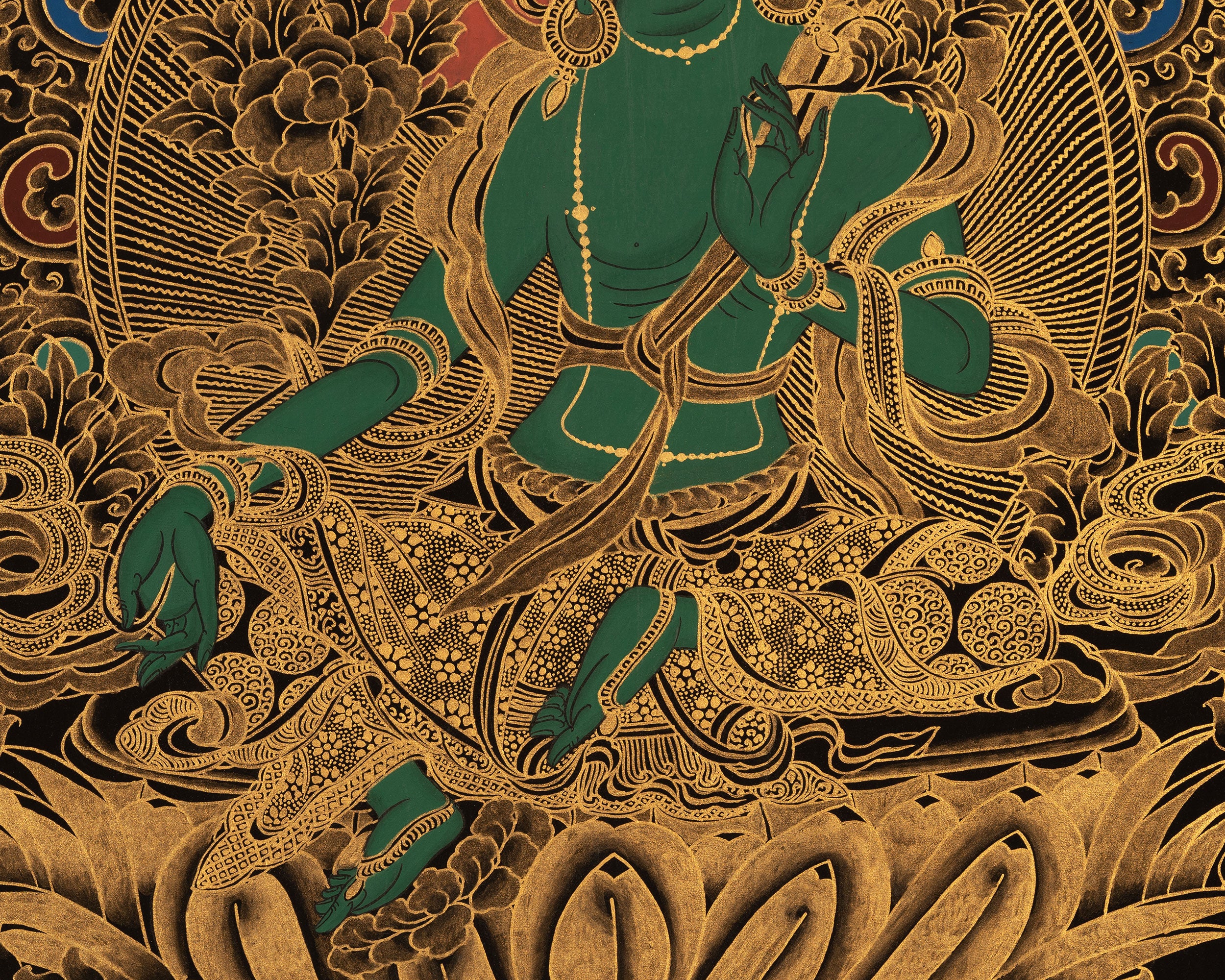 Green Tara Thangka | Healing Tara Painting | Wall Decors