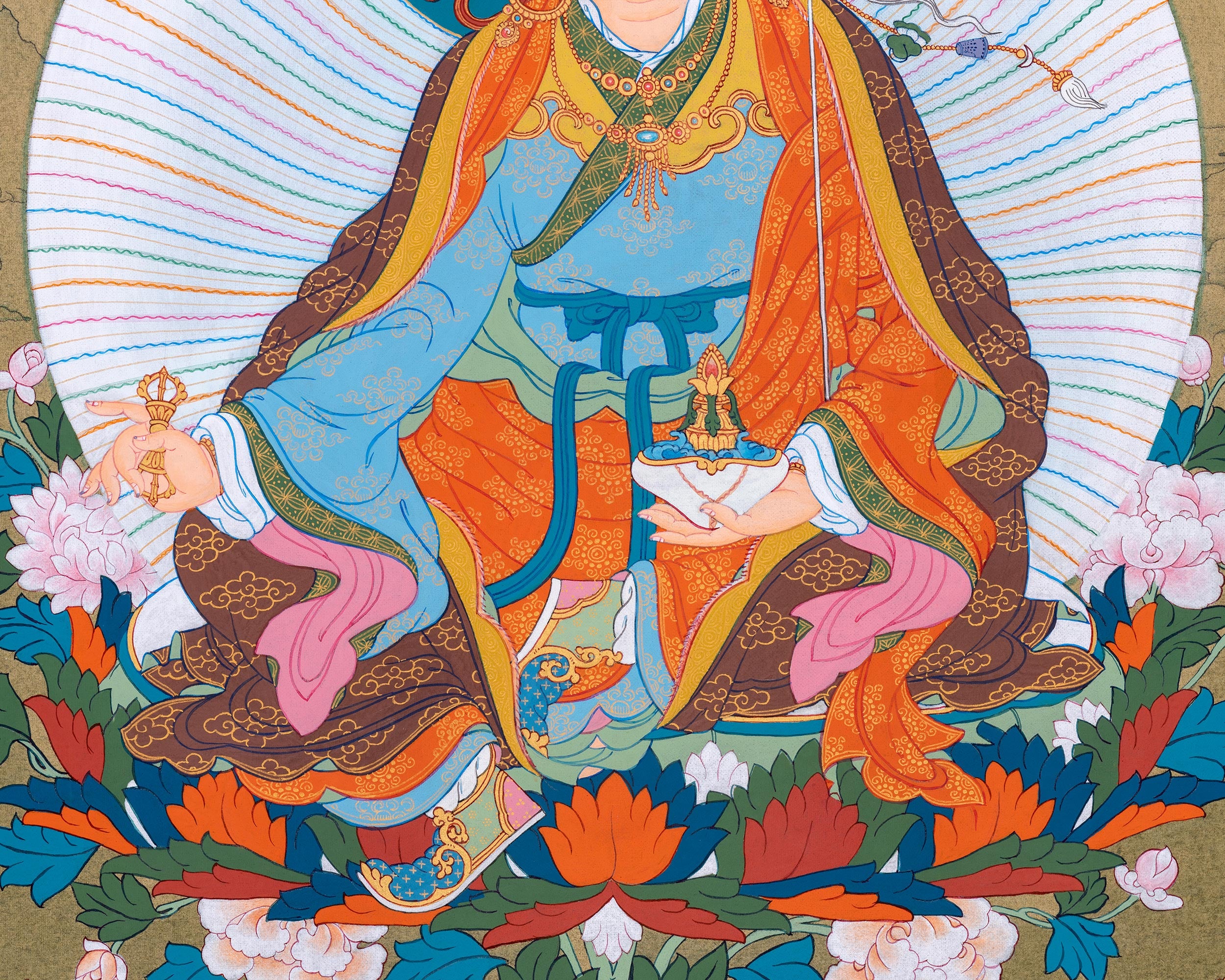 Hand painted Guru Rinpoche | Traditional Karma Gadri Art