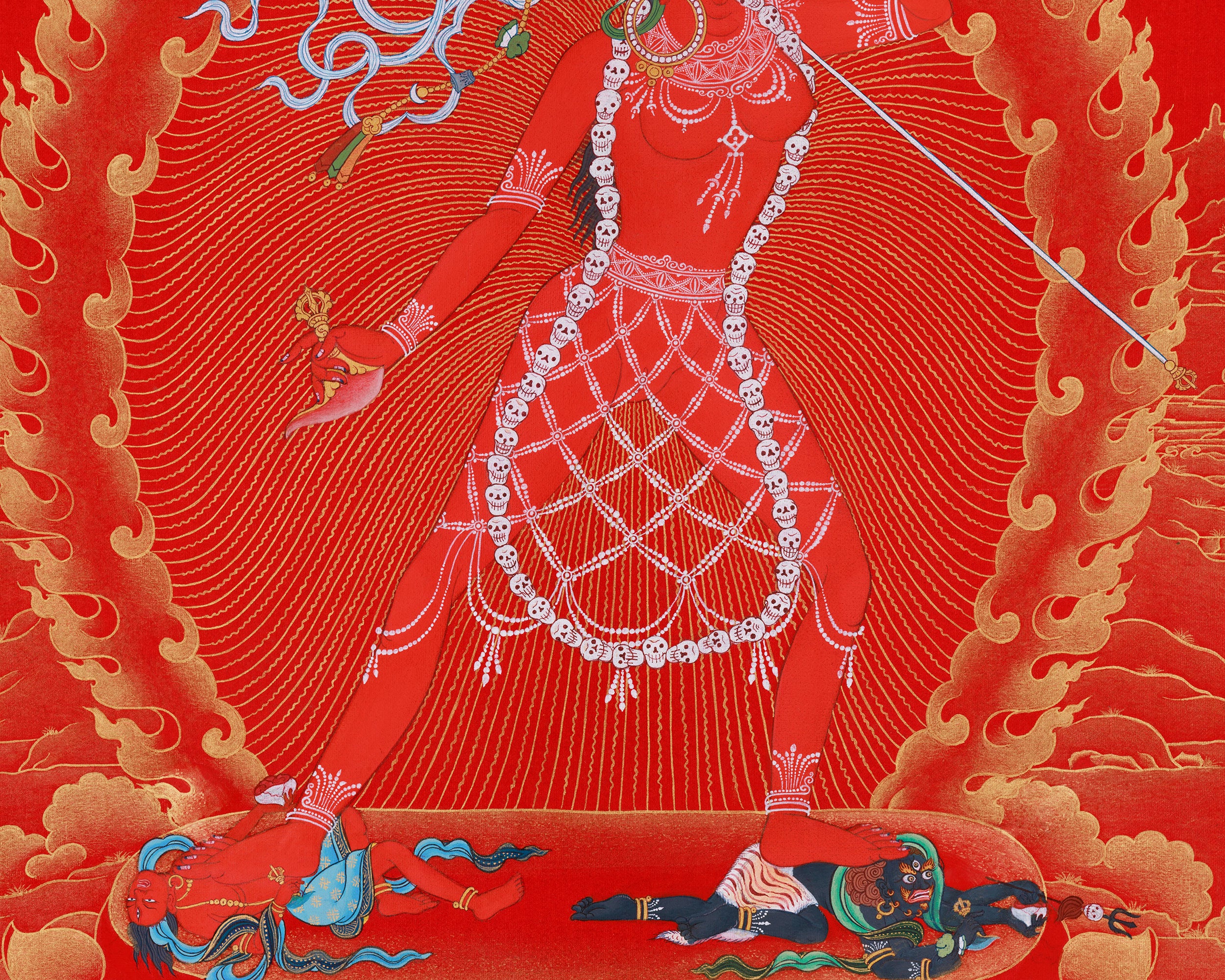Sacred Dancing Goddess Vajrayogini | Tantric Artwork in Nakthang Style