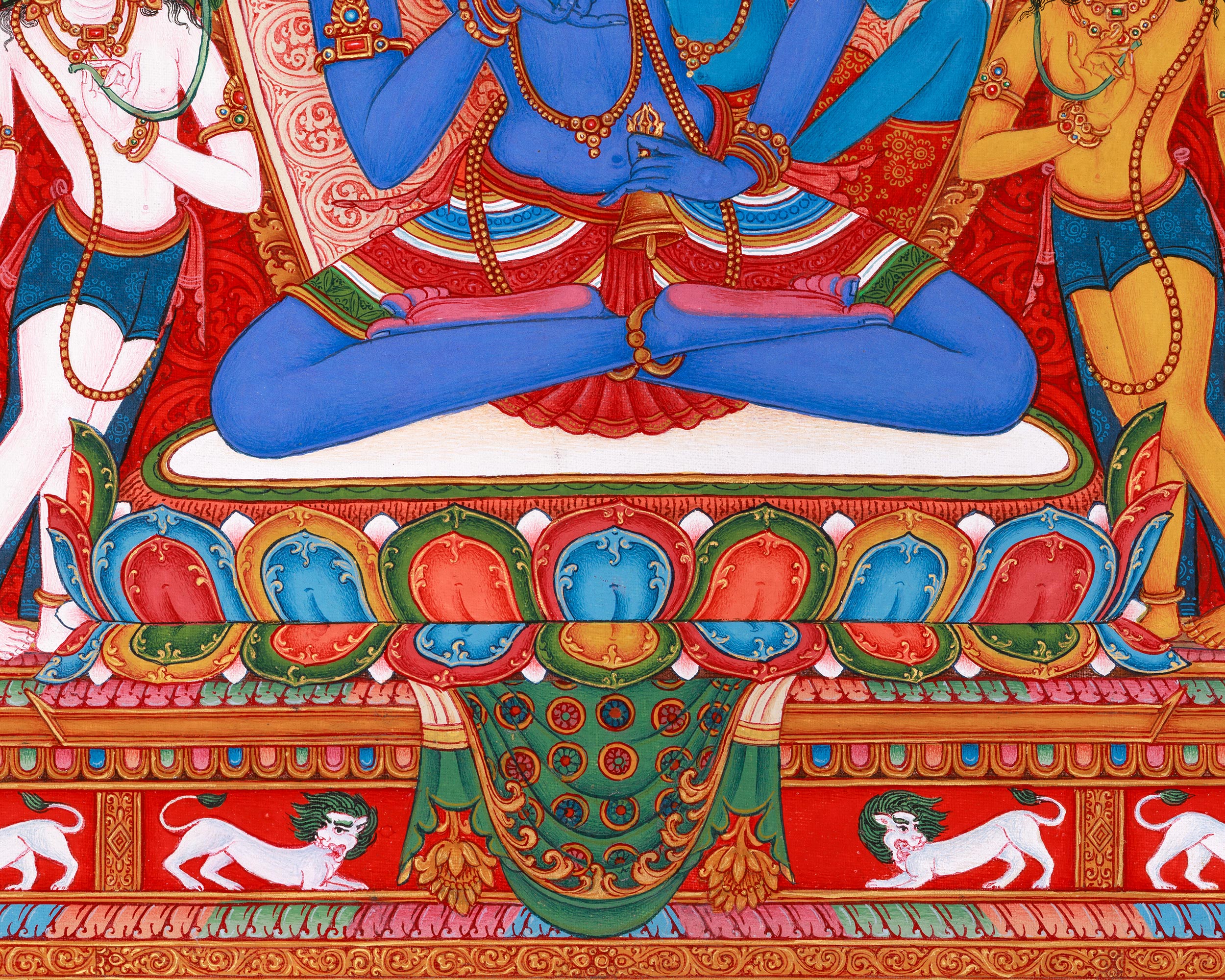 High Quality Dorje Sempa Thangka Print | Traditional Yab-Yum Painting | Spiritual Journey with Sacred Union