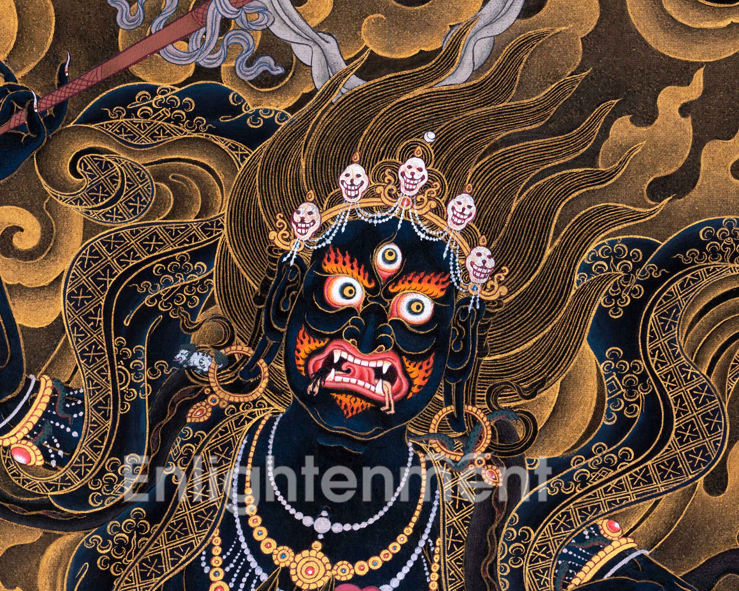 Palden Lhamo Kali Thangka Painting For Mindfulness | Sacred Mahakali Art for Daily Practice