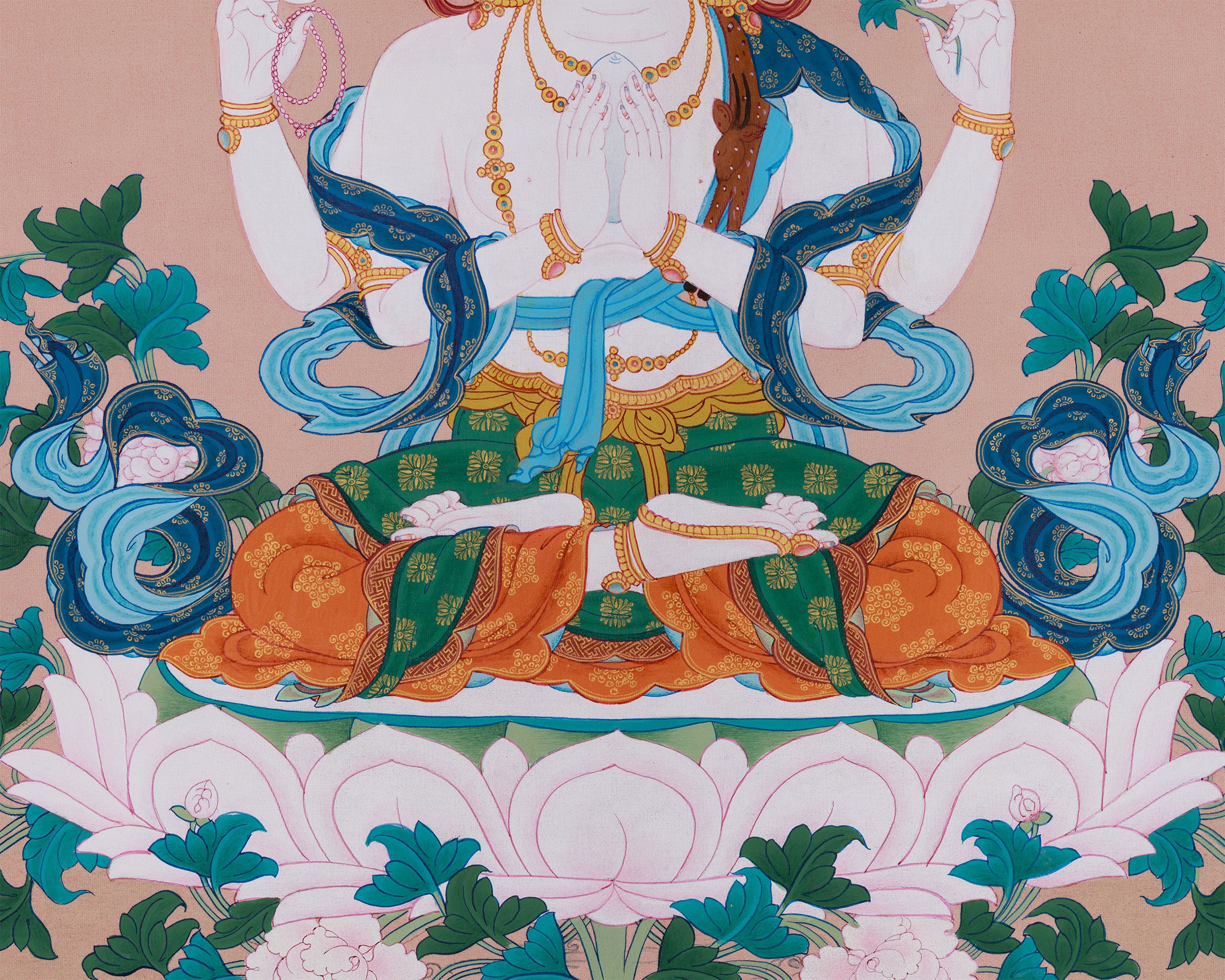 Tibetan Chenrezig Thangka | Bodhisattva of Infinite Compassion