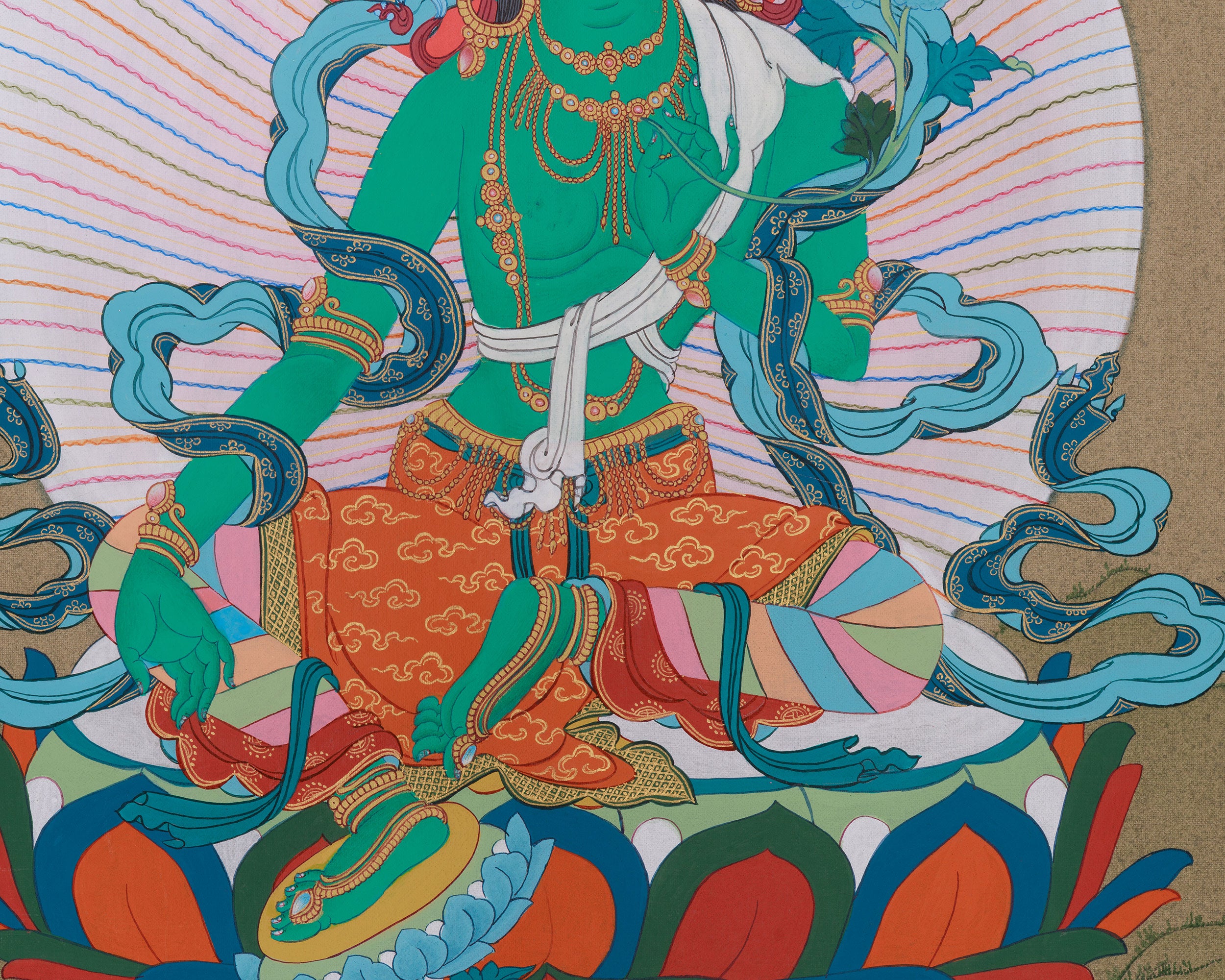 Sacred Shyama Tara Artwork | Beautiful Bodhisattva Green Tara