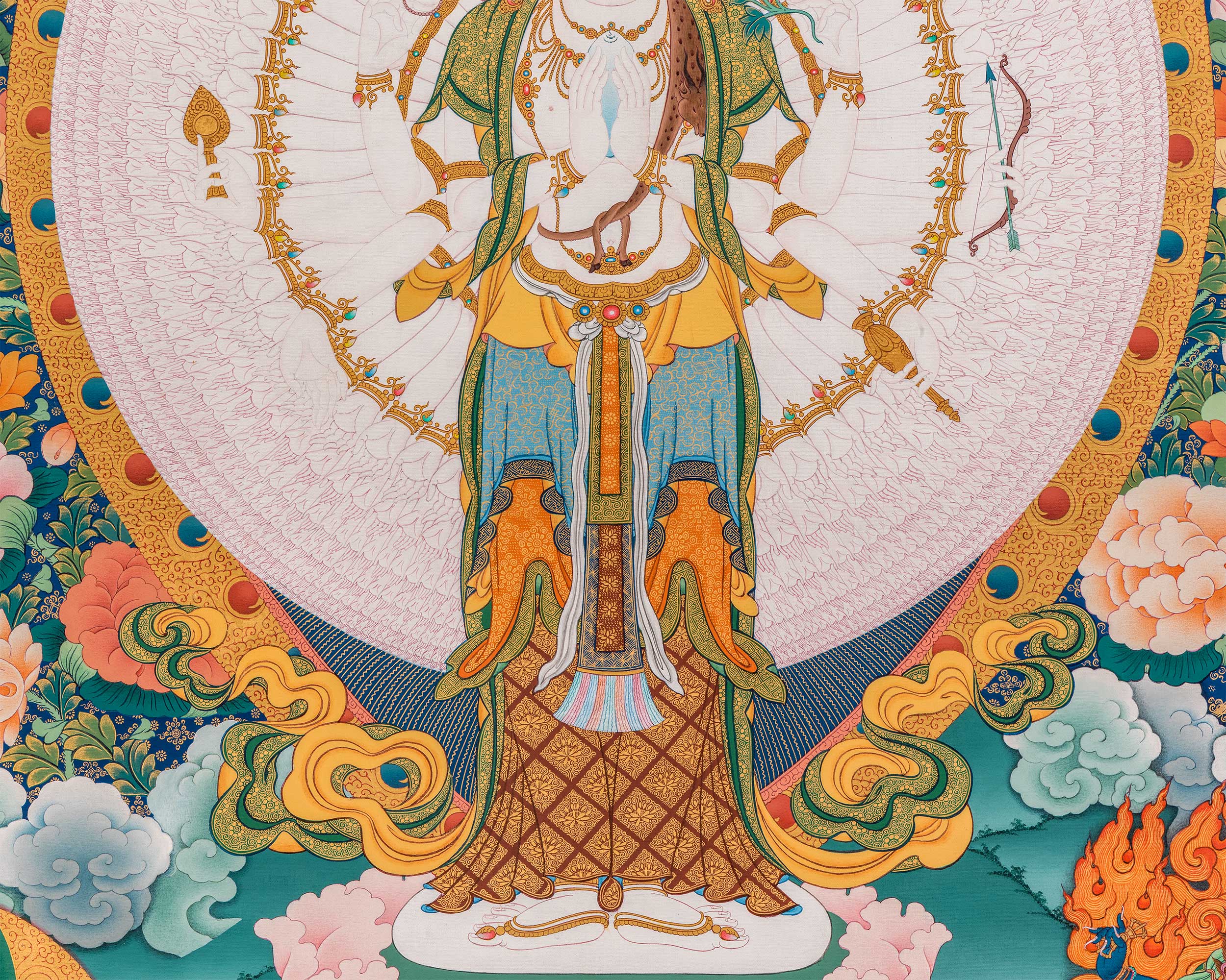 Thousand-Armed Chenresig Thangka Print | Bodhisattva of Compassion