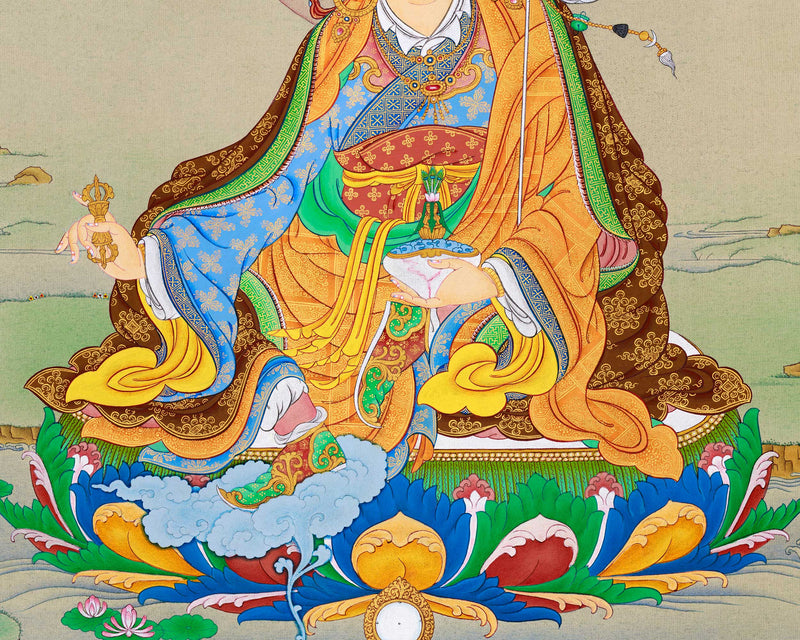 An Exclusive Padmasambhava Thangka| Lhasa's Stone Pigments