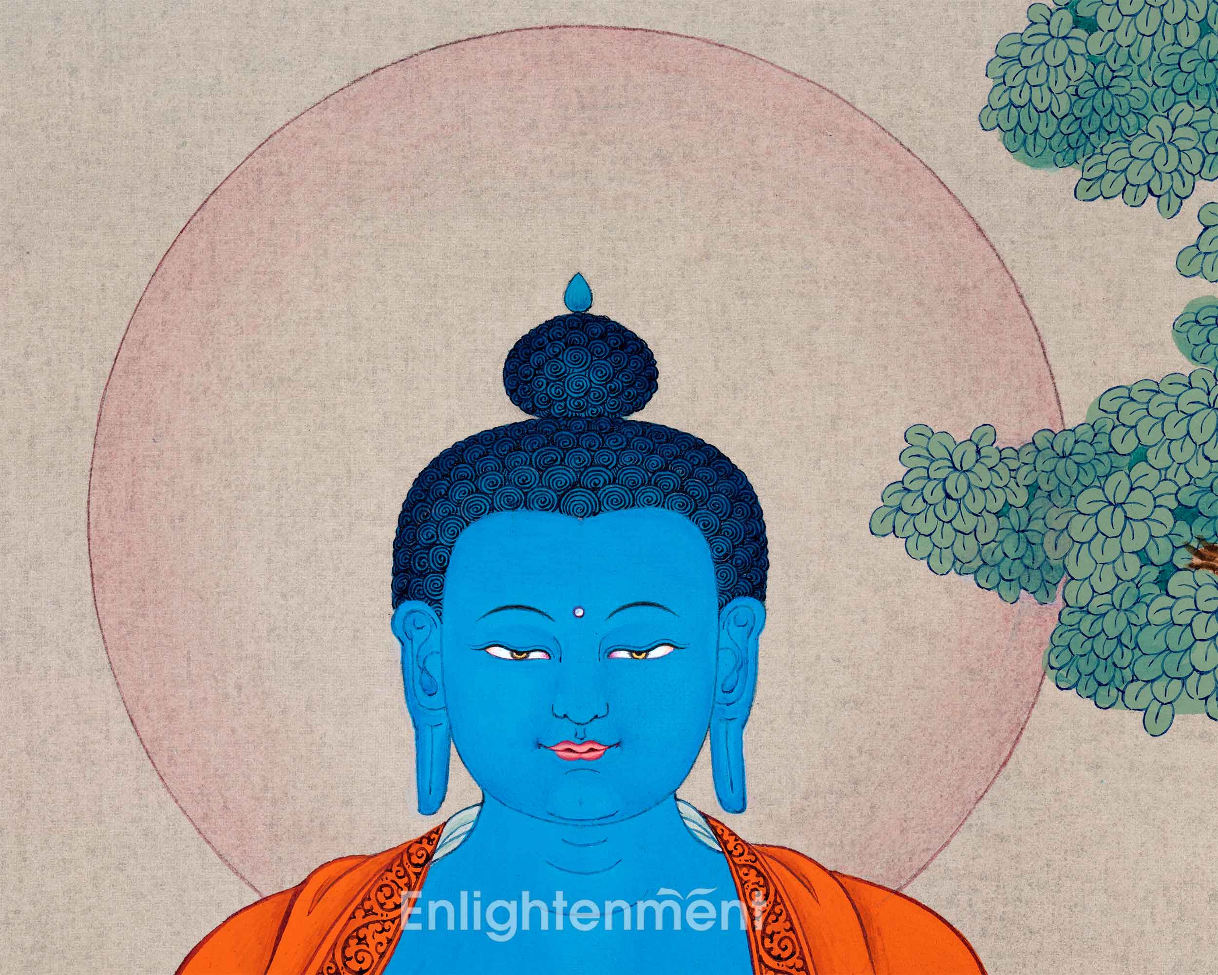 The Blue Buddha, God of Medicine Thangka | Medicine Buddha | Tibetan Helaing Deity
