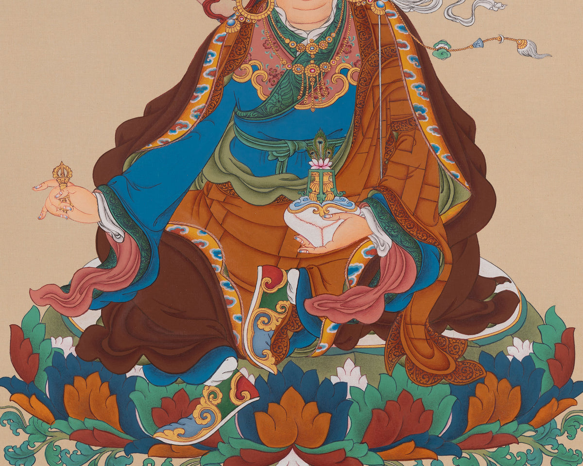 Traditional Padmasambhava Thangka | Guru Rinpoche Art | Lotus-Born Master