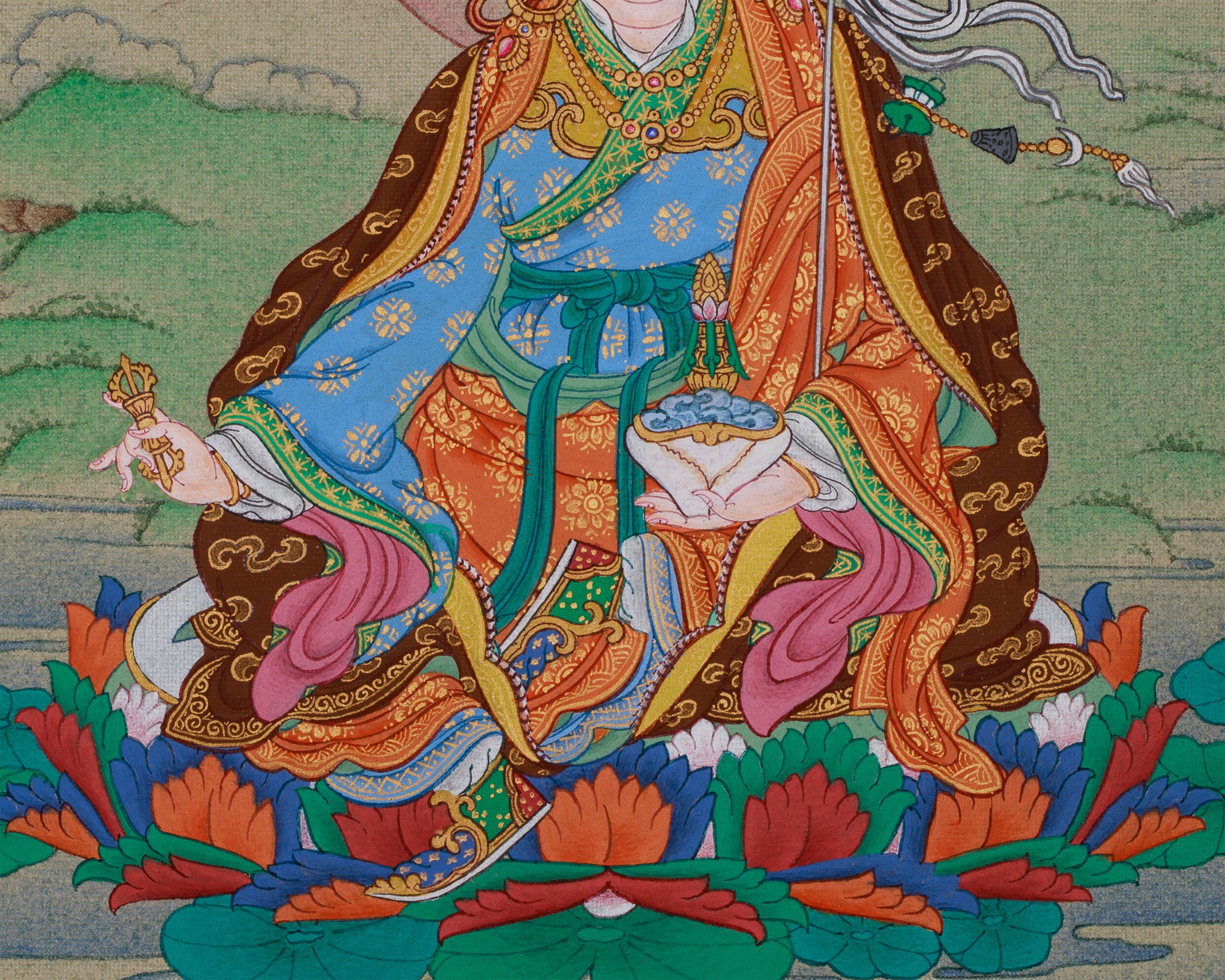 Enlightened Master Guru Rinpoche | Small Tibetan Art of Enlightenment and Protection