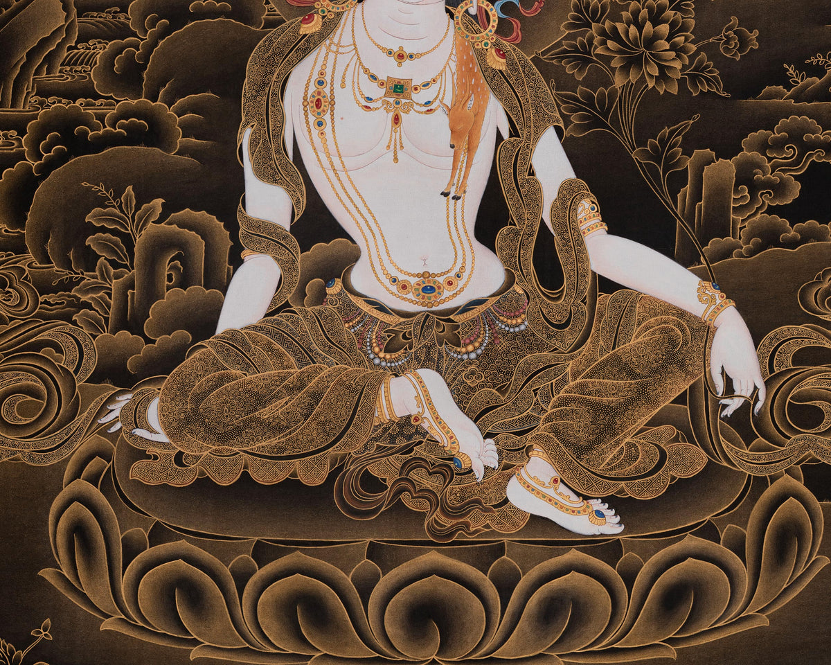 Two Armed Chenrezig with Amitabha Buddha | Revered Embodiment of Boundless Compassion