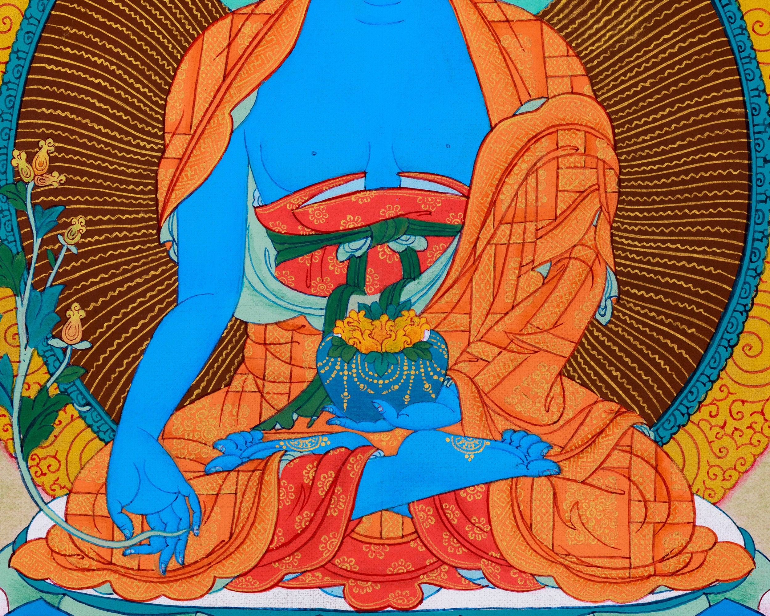 24K Gold Thangka of Medicine Buddha