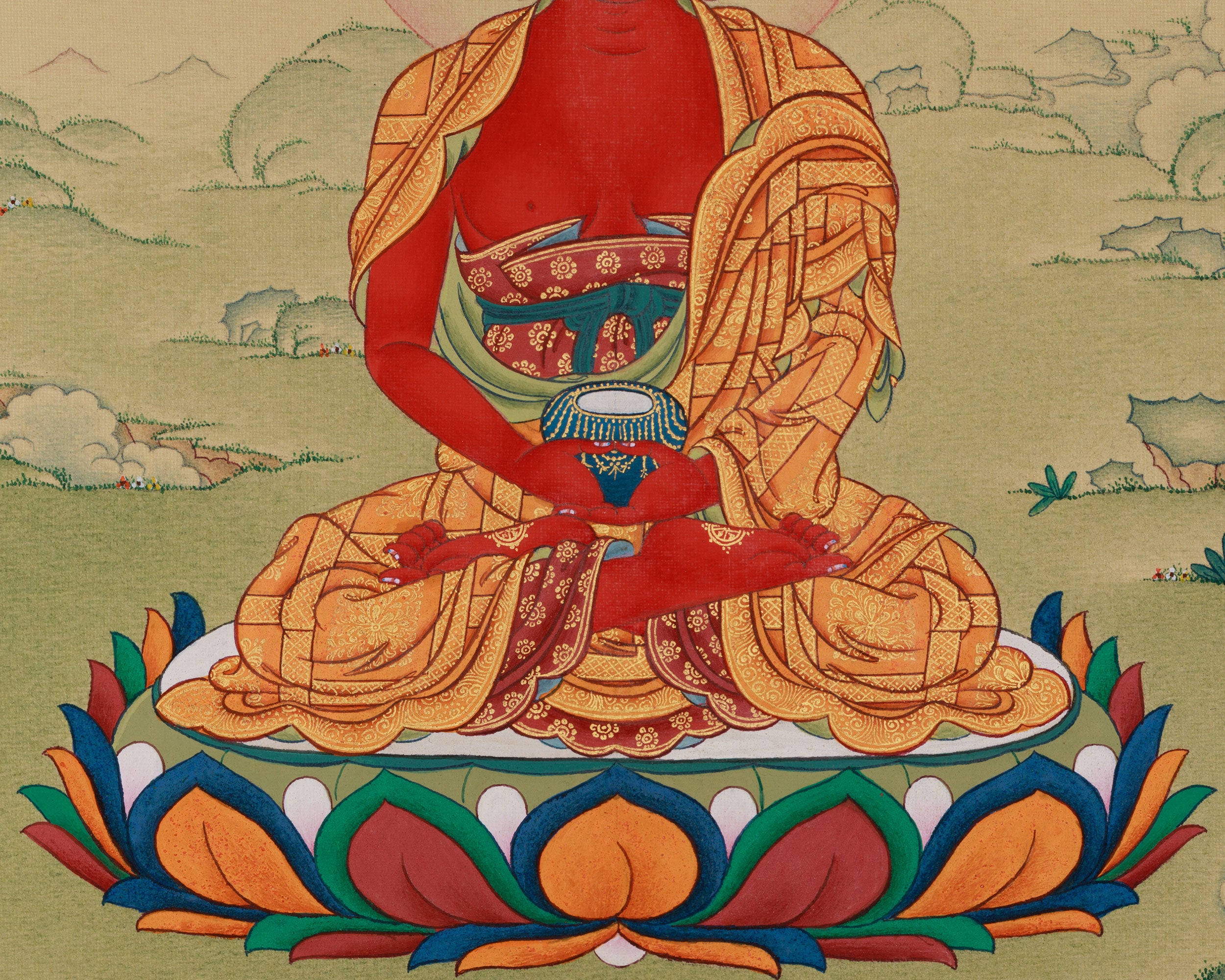 Hand-Painted Sacred Amida Buddha | Compassion & Enlightenment