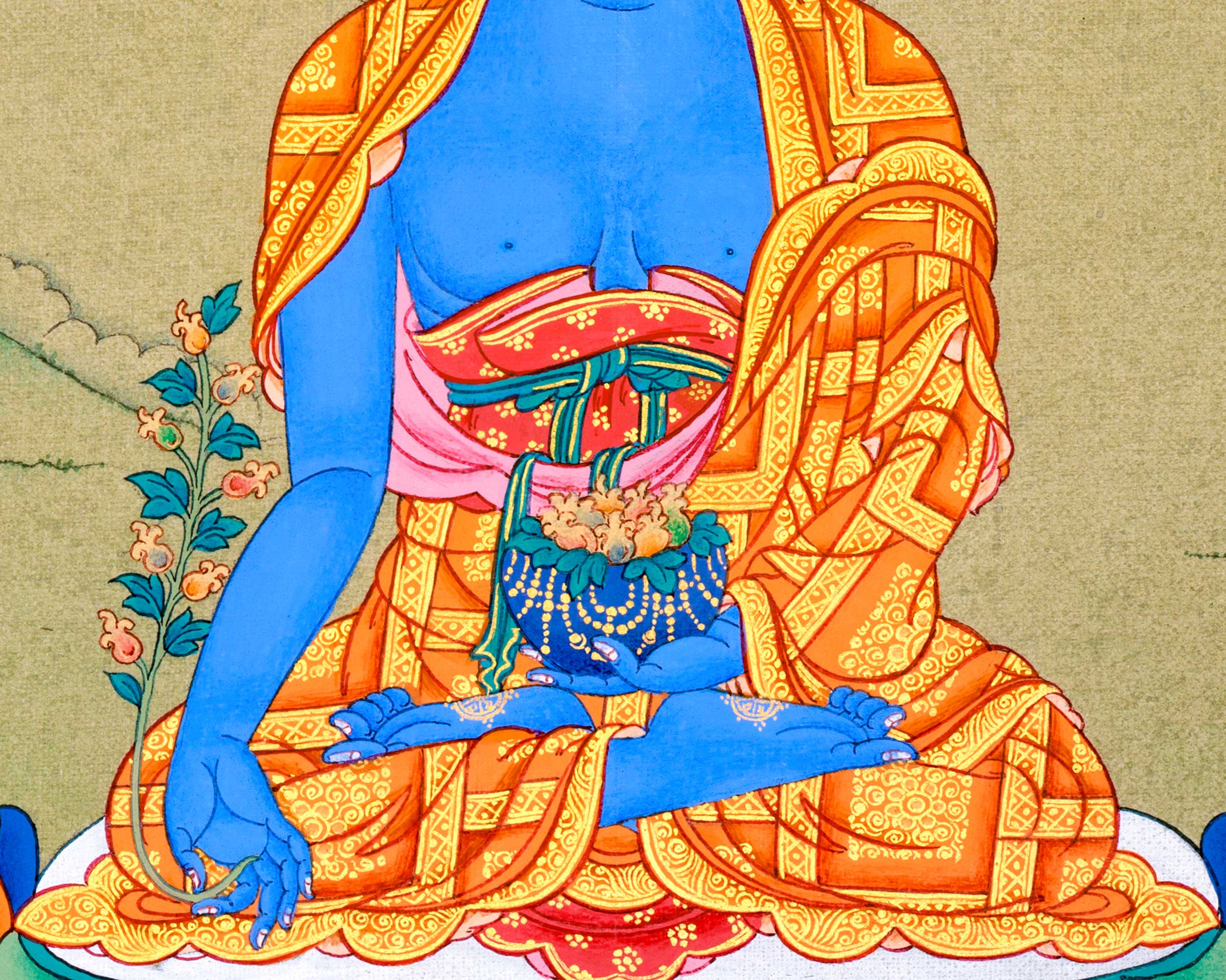 Healing Blue Medicine Buddha Thangka