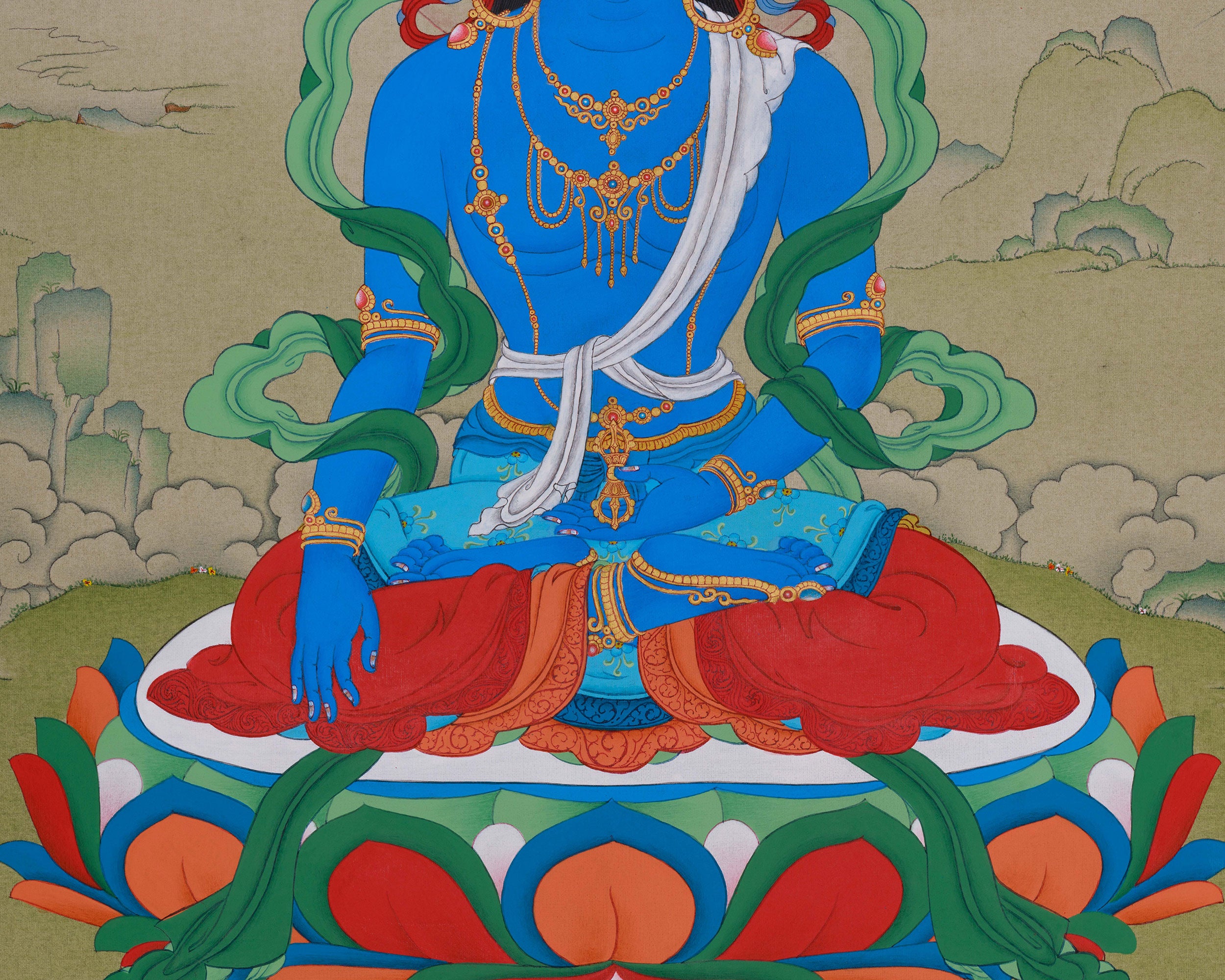Sacred Mitrupa Thangka | Embodiment of Mirror-like Wisdom in Buddhist Art