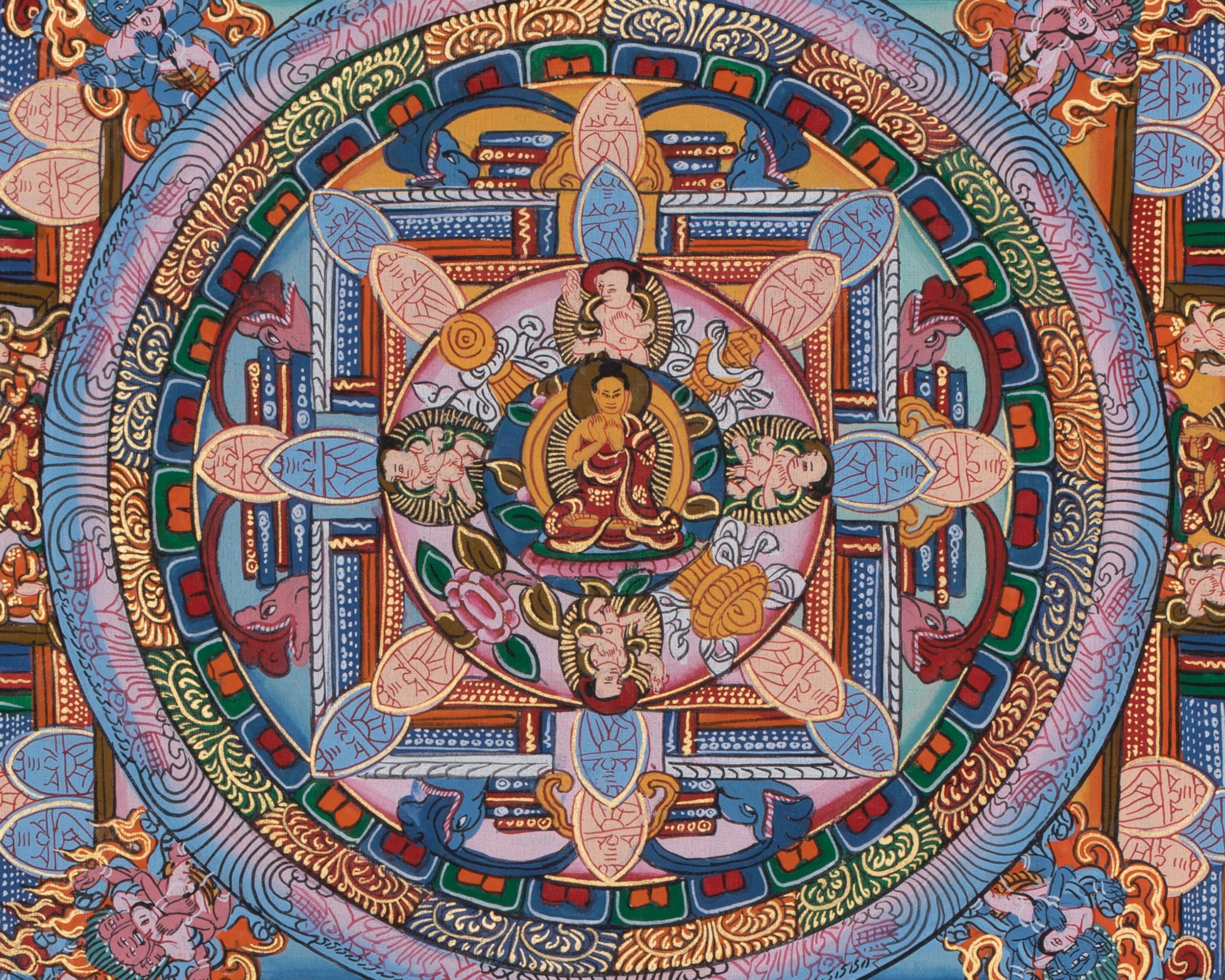 Vairocana Buddha Mandala Thangka | For Tantric Meditation & Awakening