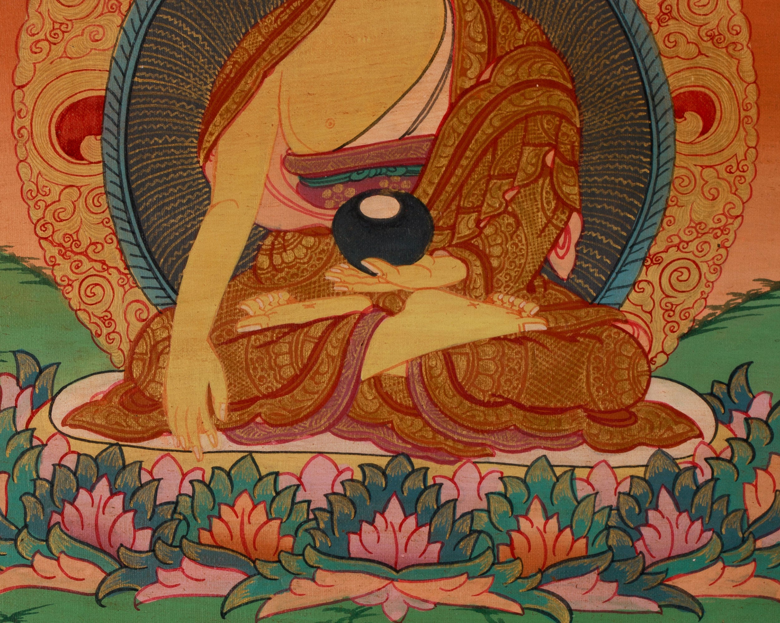 Mini Shakyamuni Buddha Thangka | Meditating Buddha