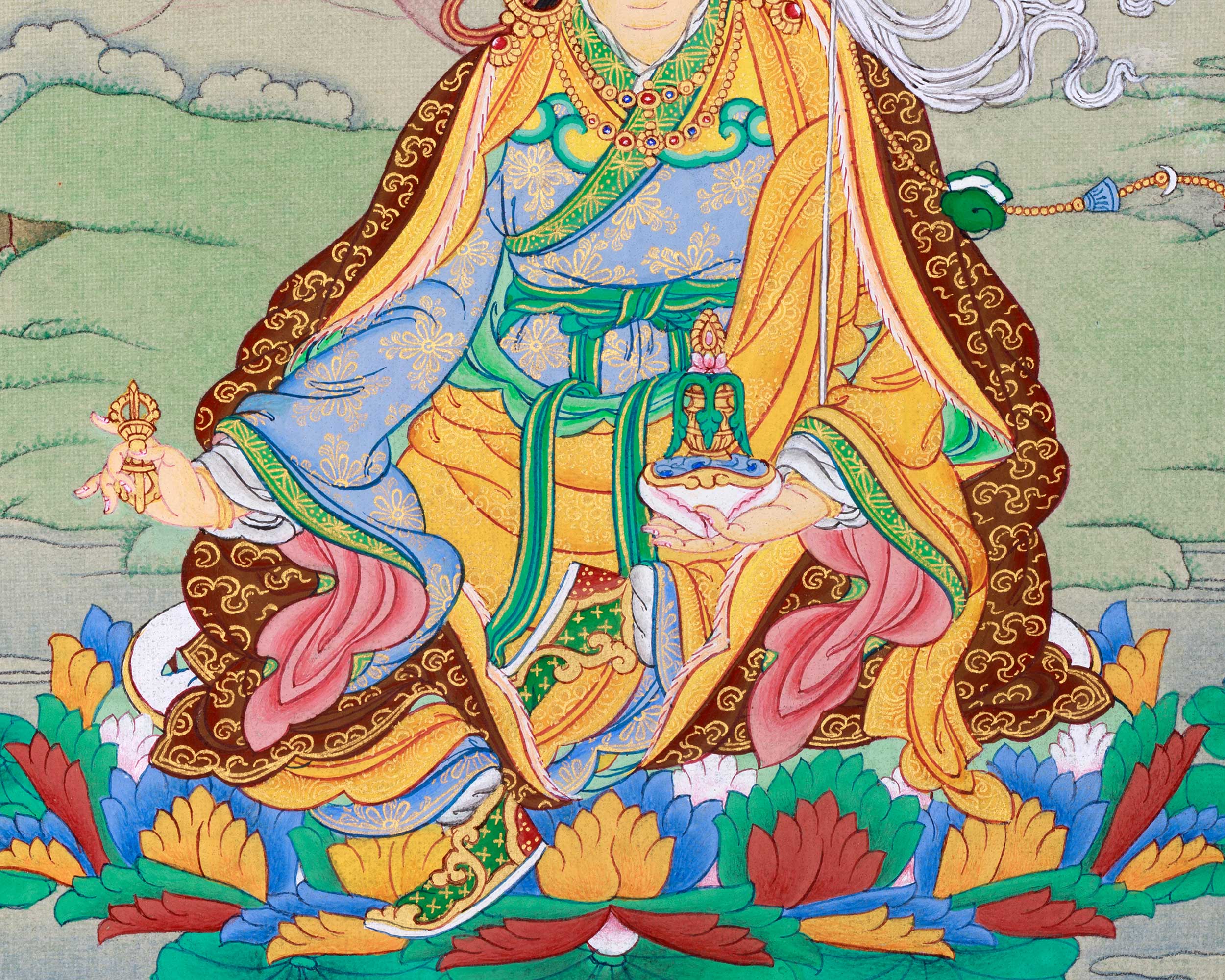 Perfectly Sized Padmasambhava Thangka | 9 Inched