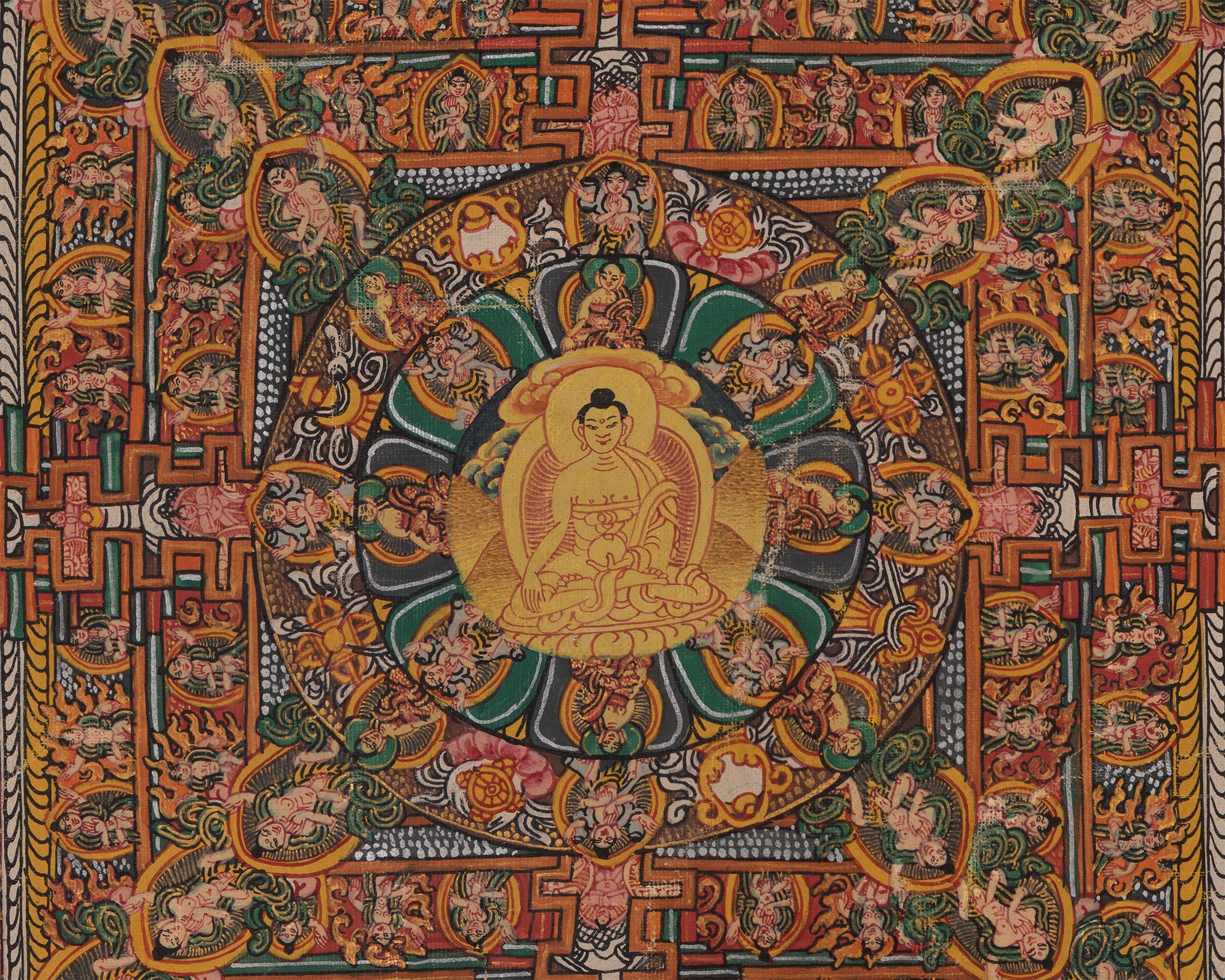 Vintage Shakyamuni Buddha Thangka | Hand-painted Thangka