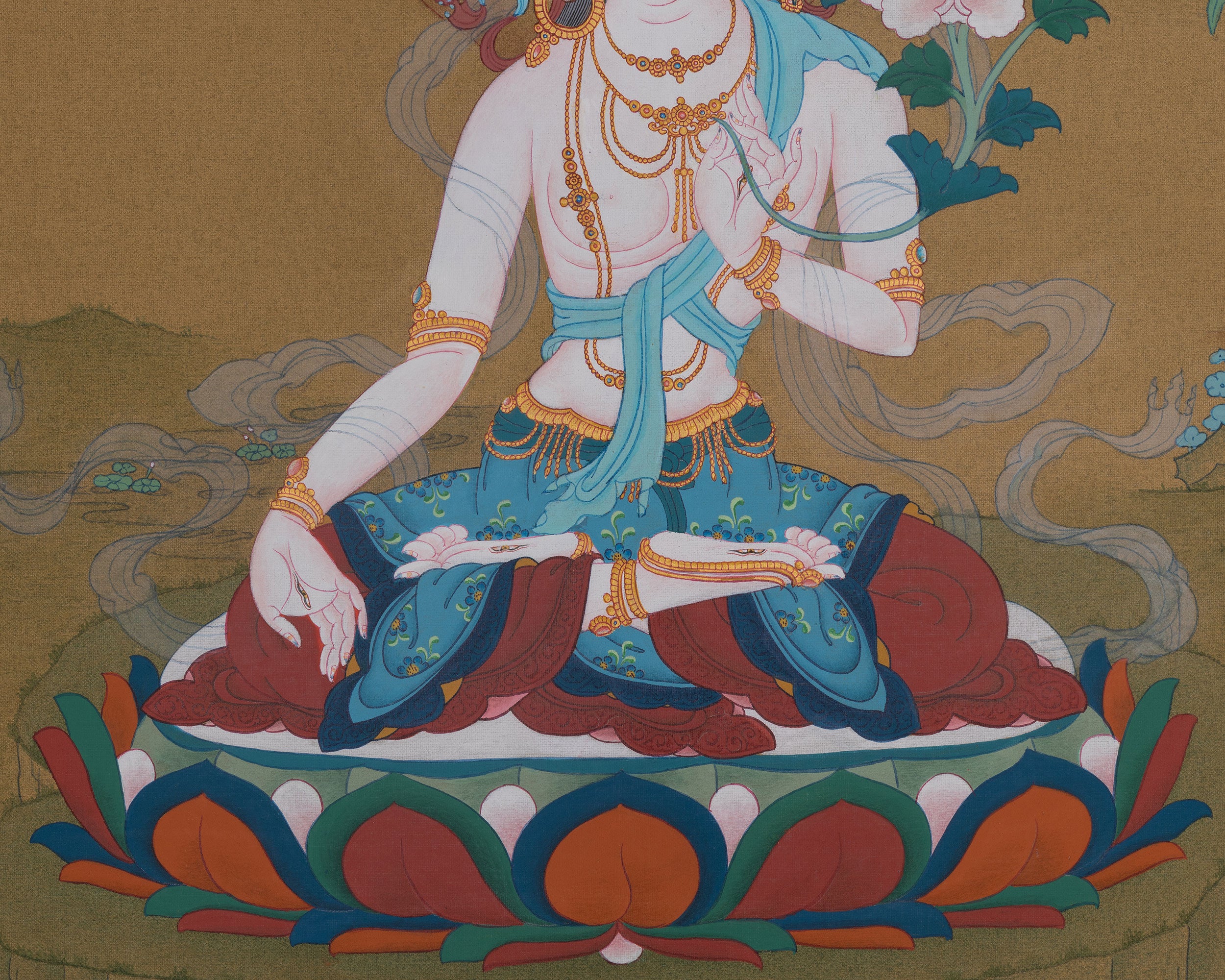 Traditional White Tara Art | Sita Tara | Healing, Compassion and Longevity