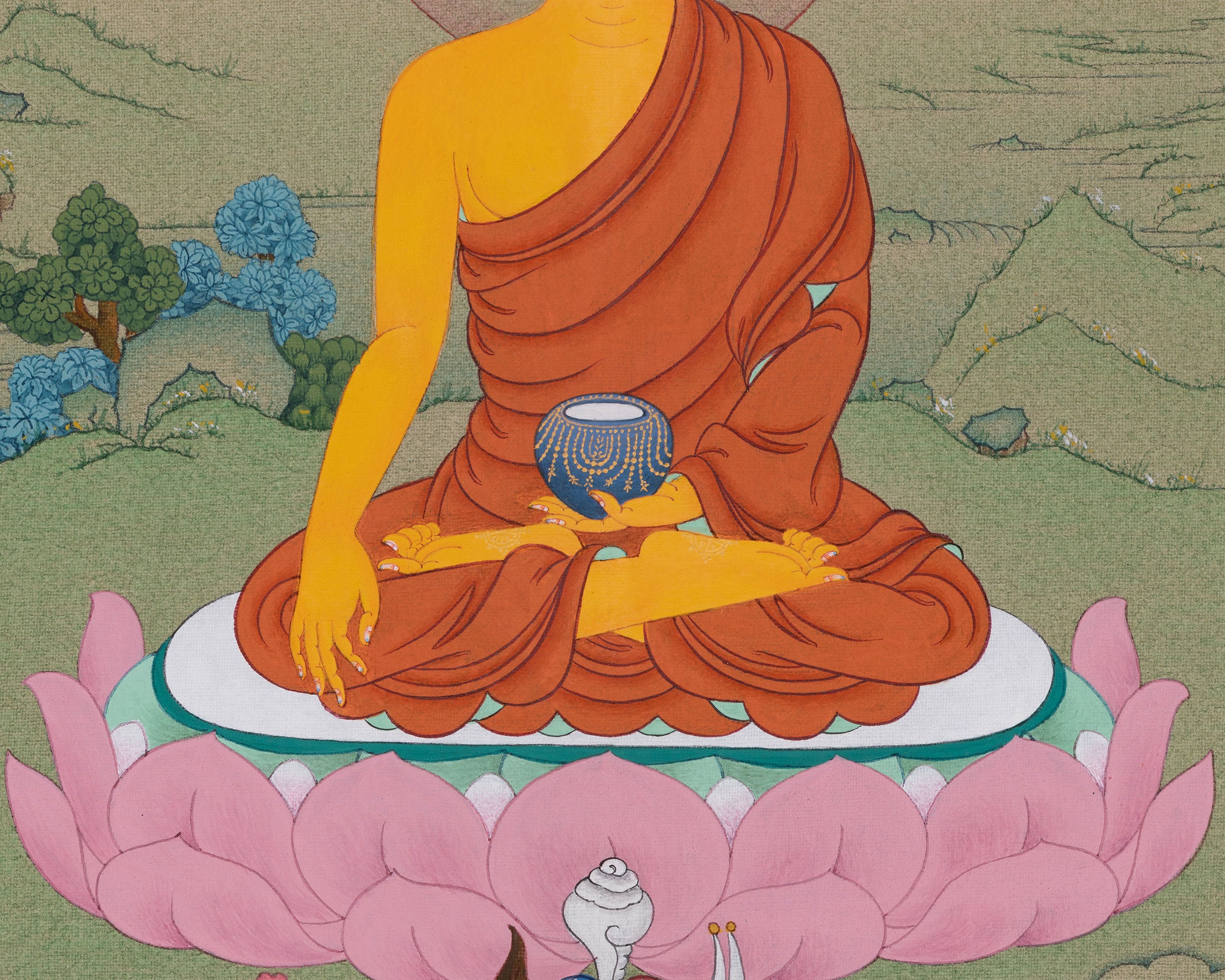 Sacred Shakyamuni Buddha Thangka | Peace and Enlightenment