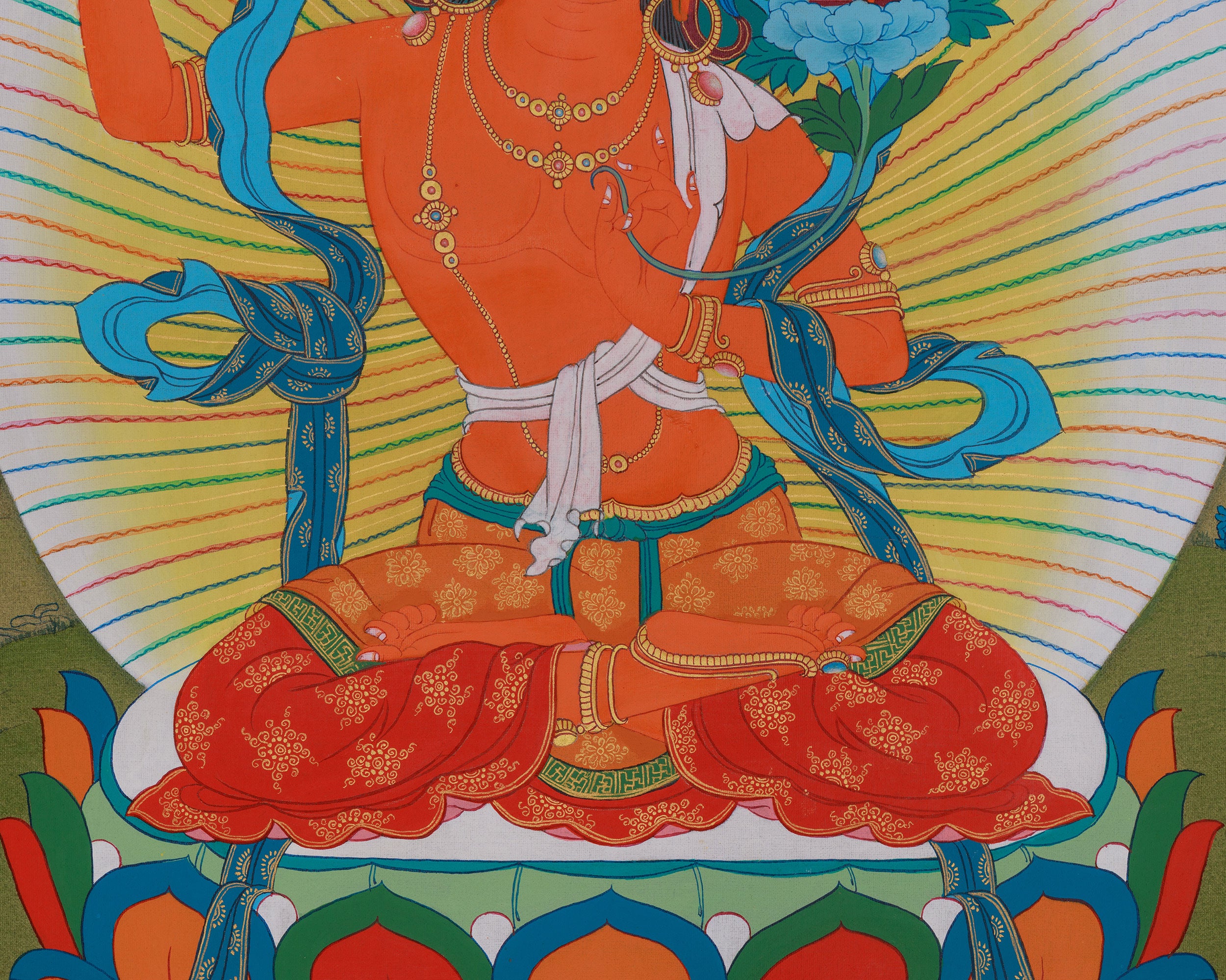 Buddhist Thangka of Manjushri | The Bodhisattva of Wisdom