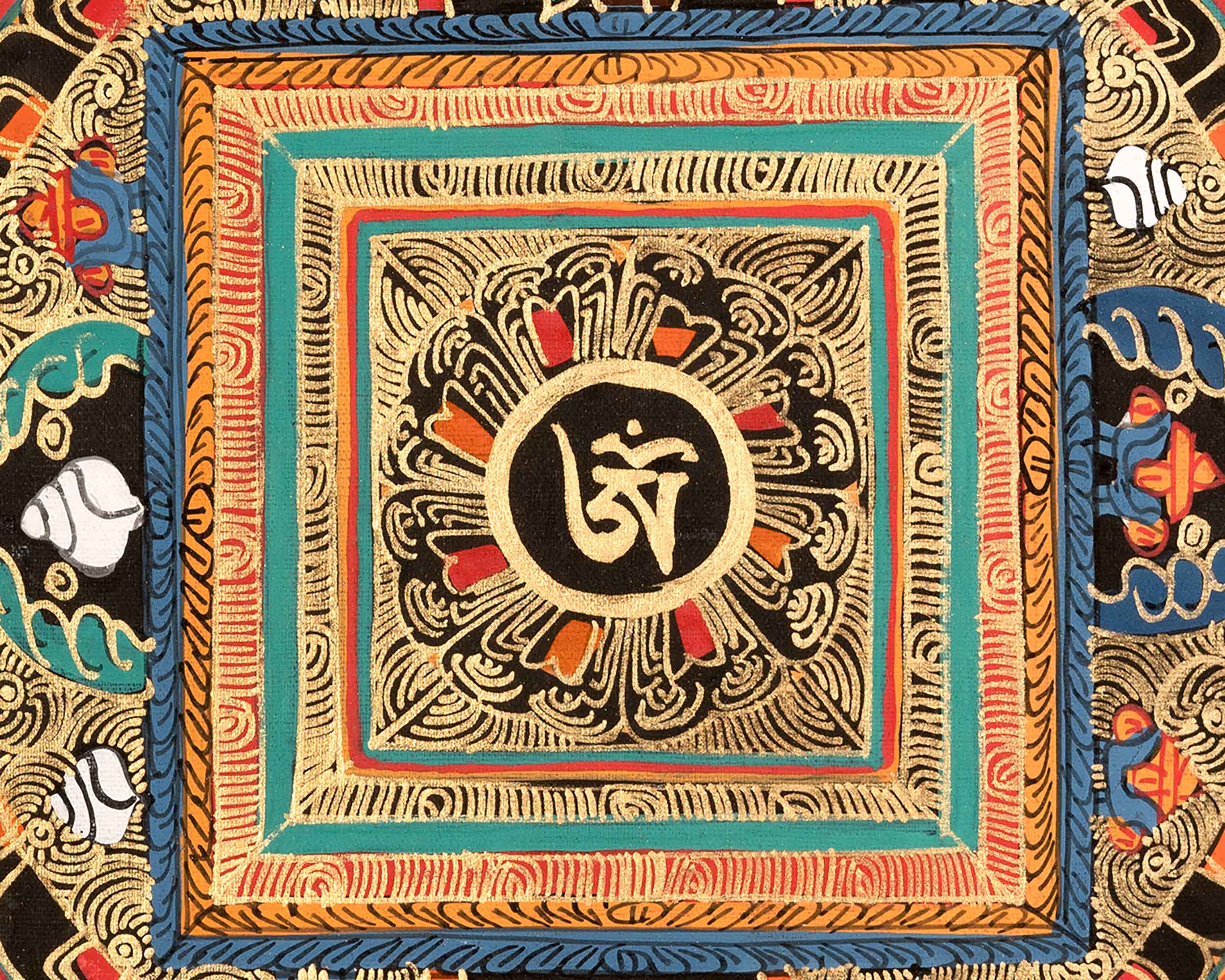 Traditional Om Mandala | Tibetan Artwork for Spiritual Meditation