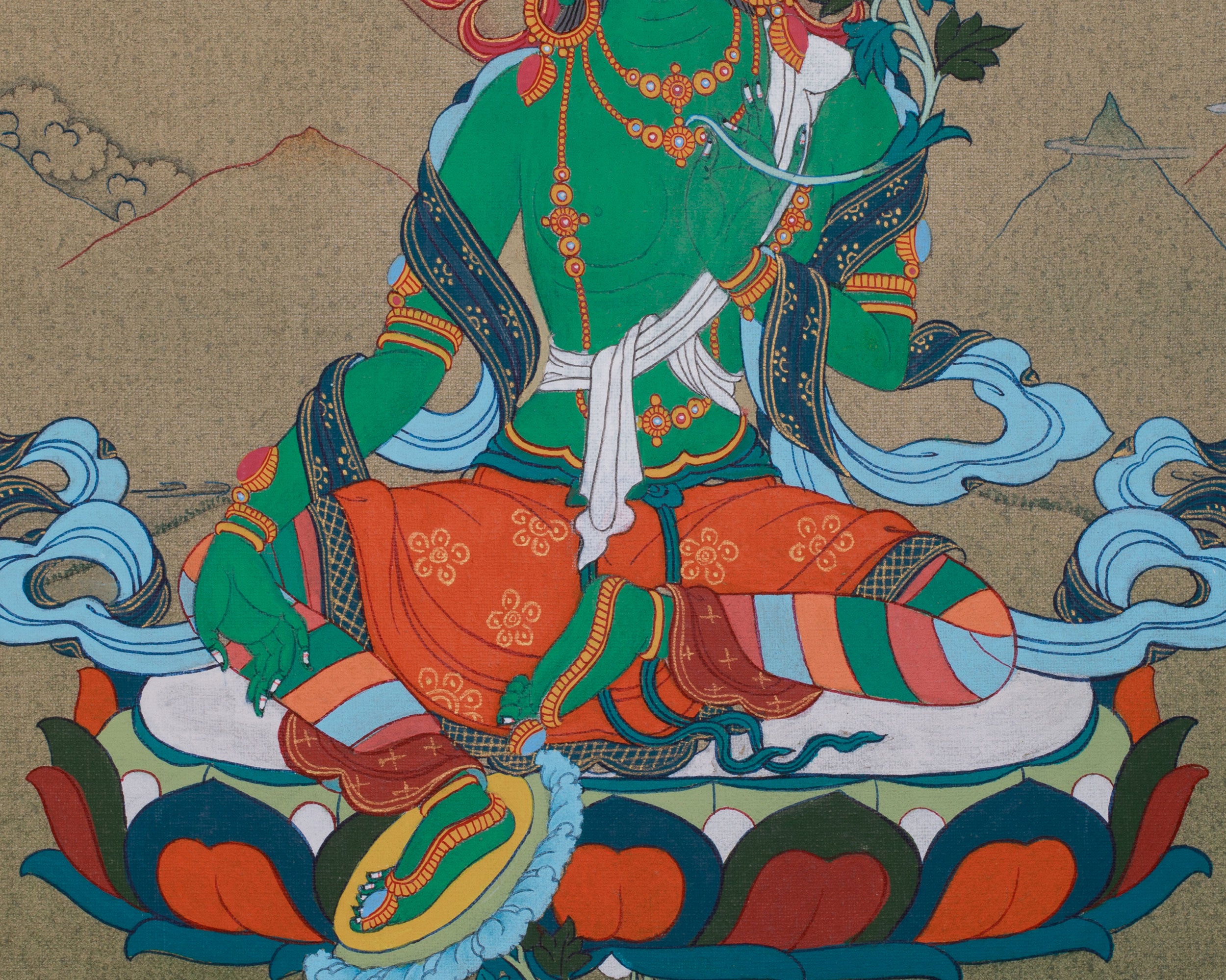 Sacred Green Tara Buddhist Art | Swift Savior & Protector