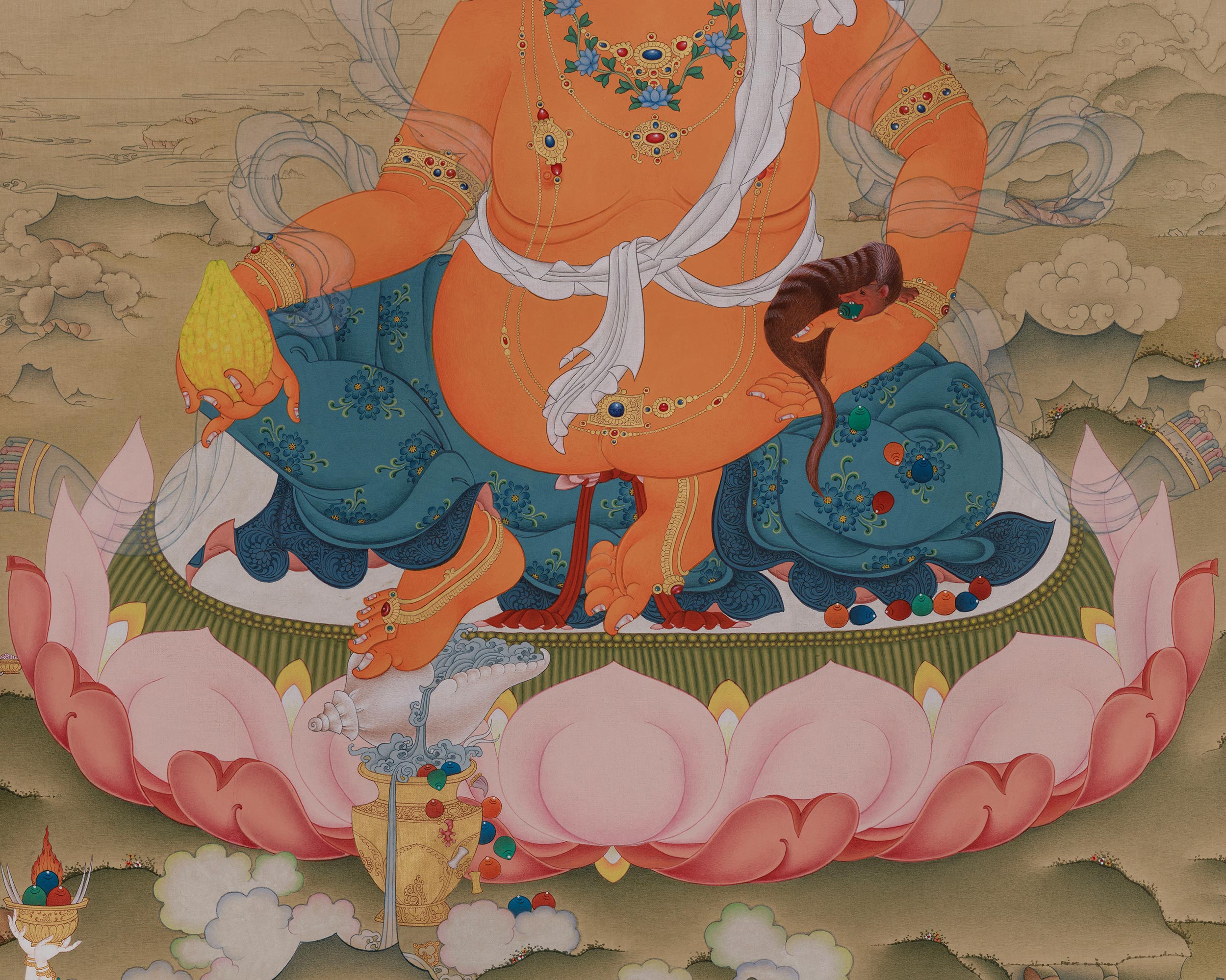 Sacred Dzambhala Prosperity Deity | Vajrayana Abundance Artwork