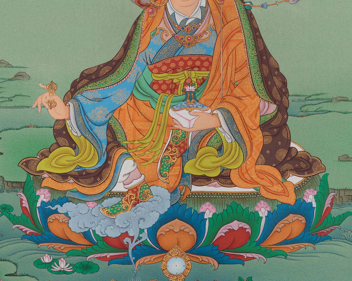 Lotus Born Guru Rinpoche Artwork | Padmasambhava Thangka