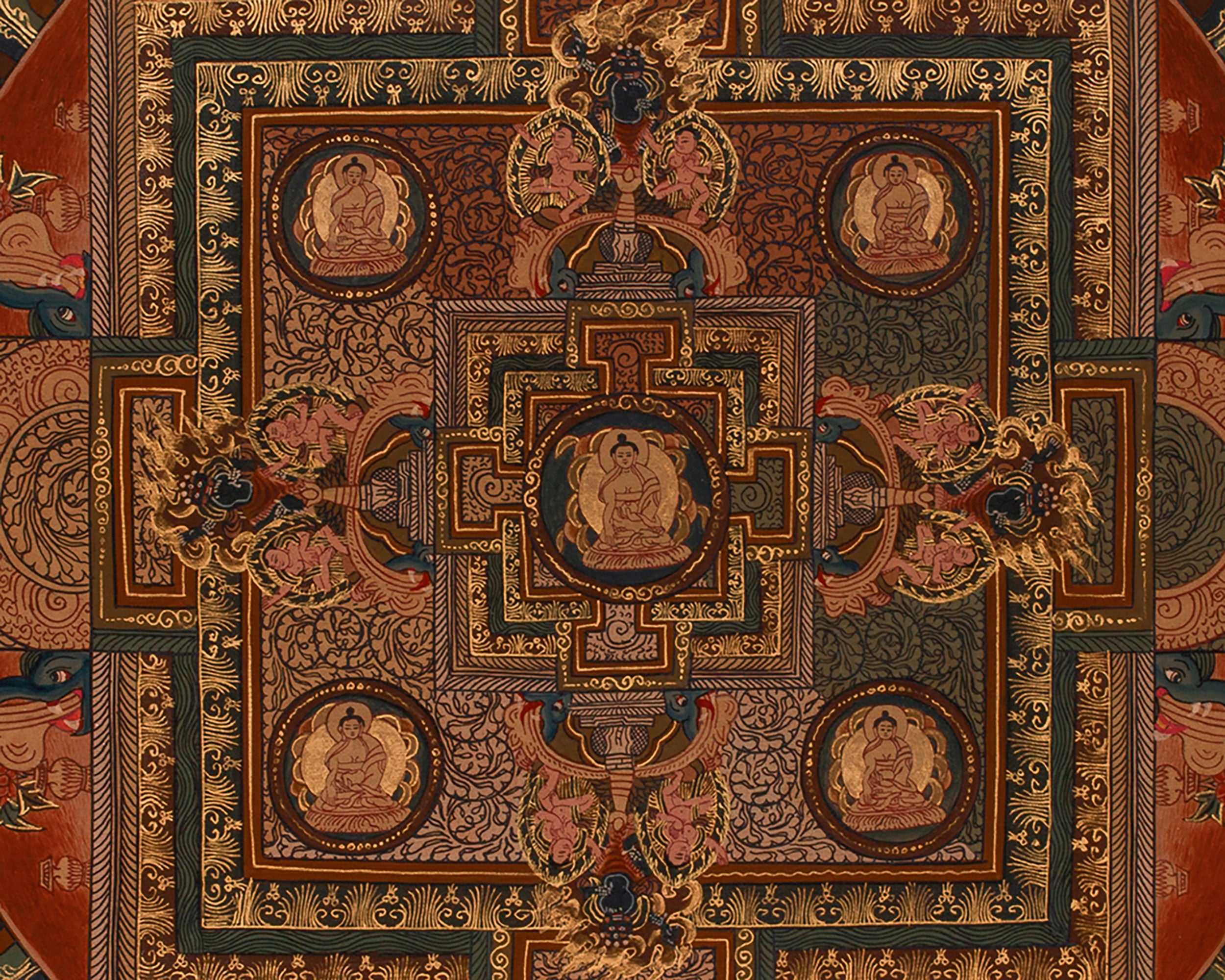 Gautam Buddha Mandala Art | Protector Deities | Spiritual Artwork