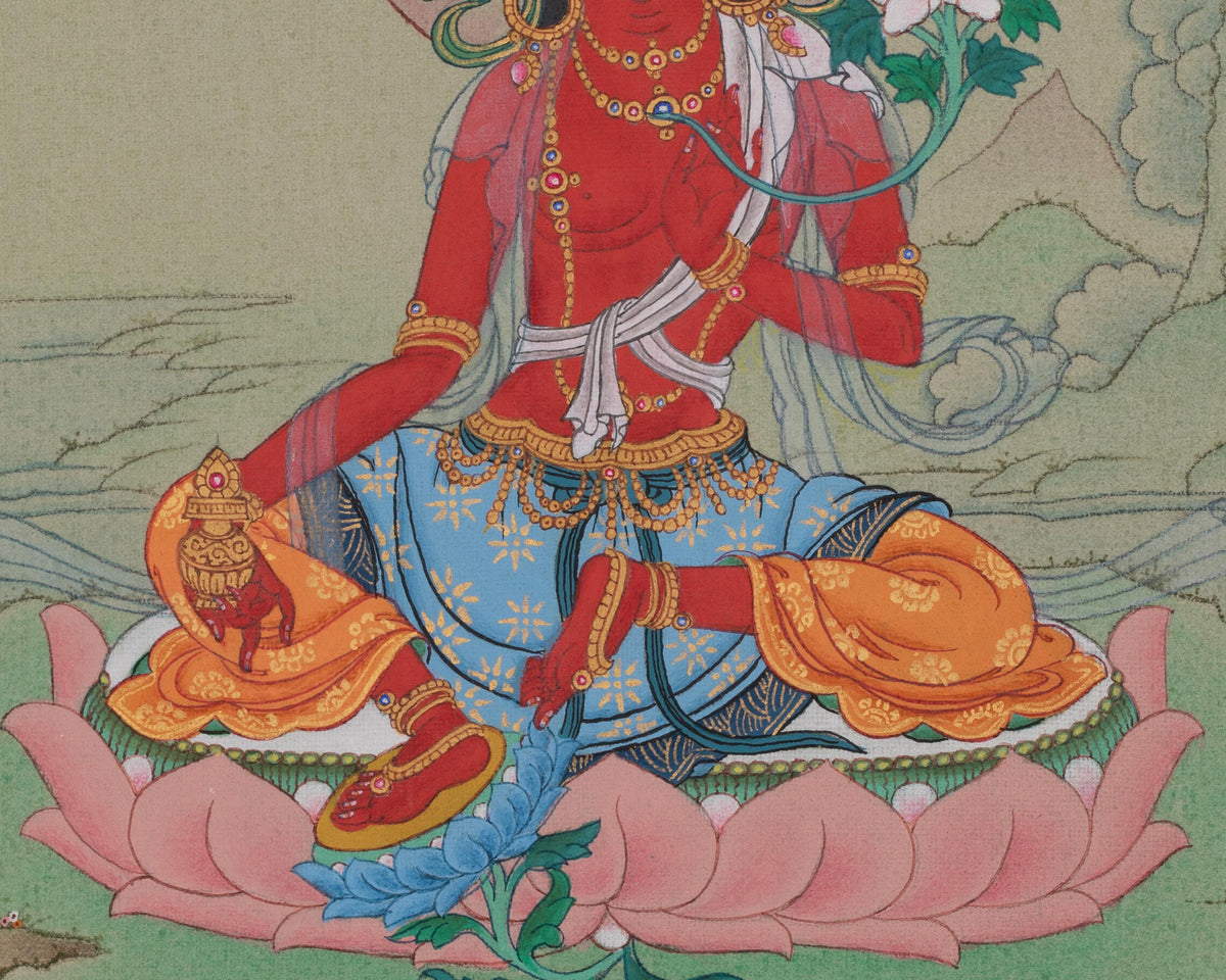 Red Tara Traditional Art | Sacred Representation of Compassion and Enlightened Activity