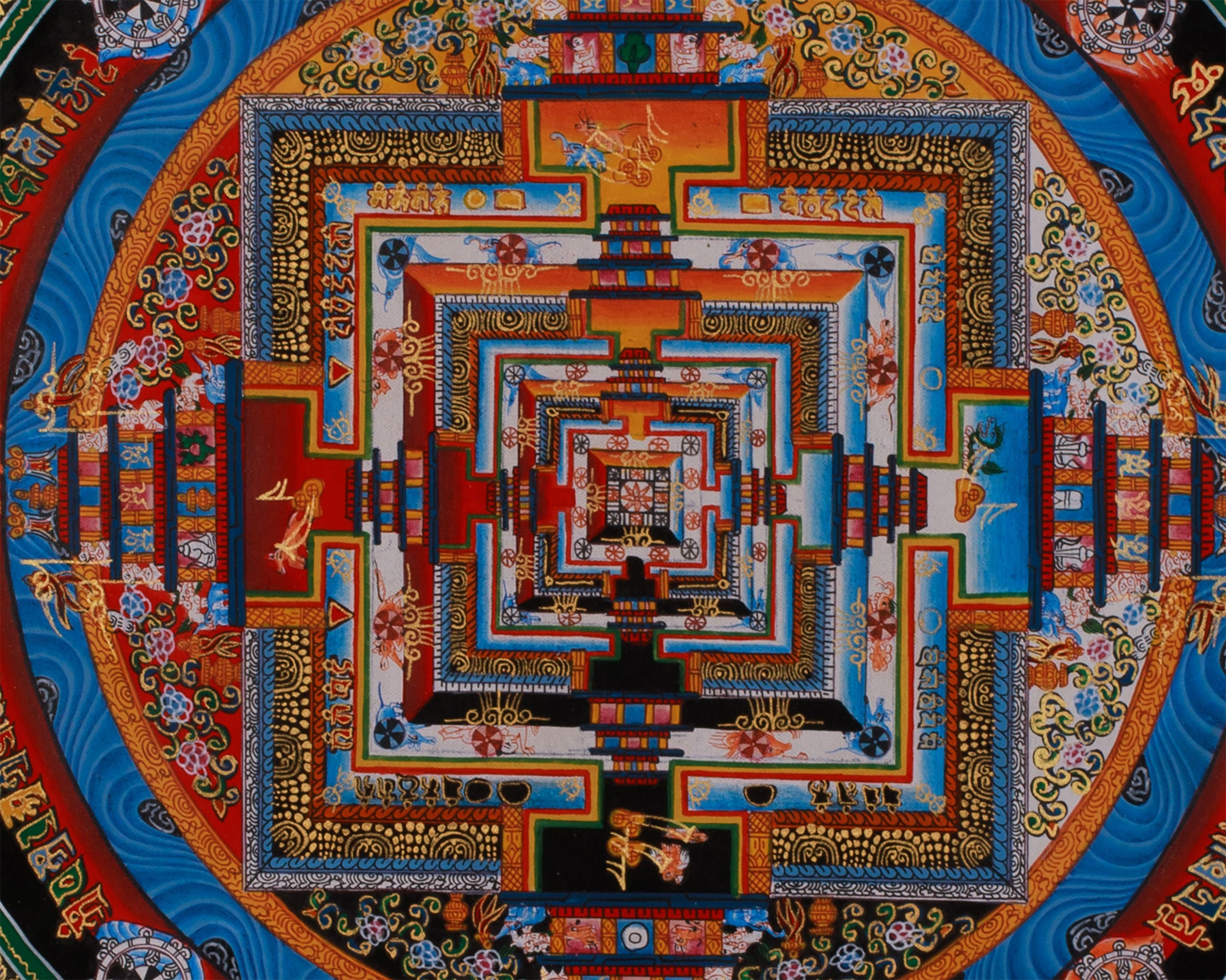Rainbow Kalachakra Mandala Thangka | The Wheel of Time and Spiritual Awakening