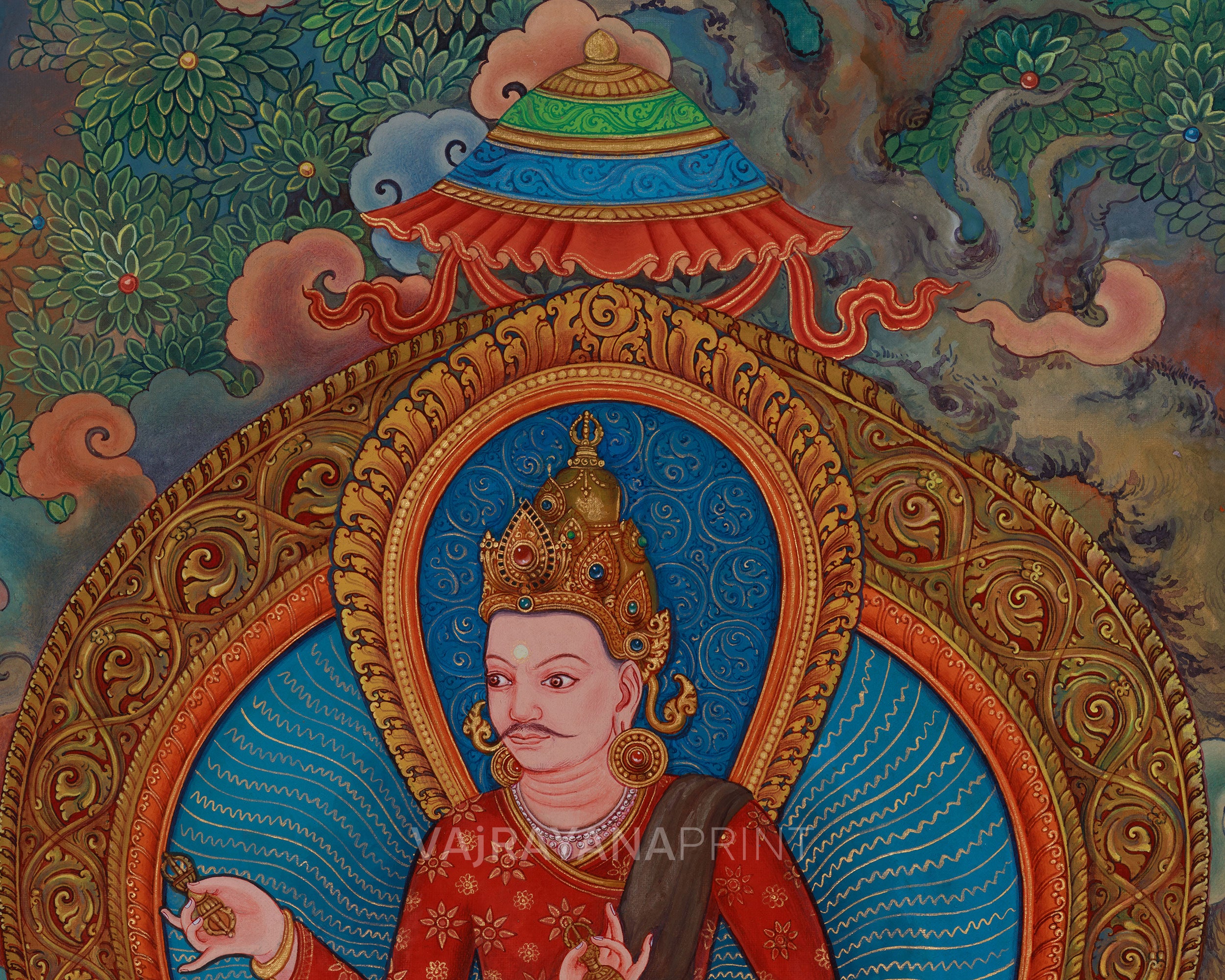 Mahasiddha of Kathmandu Valley | Jamana Gubaju Thangka Print