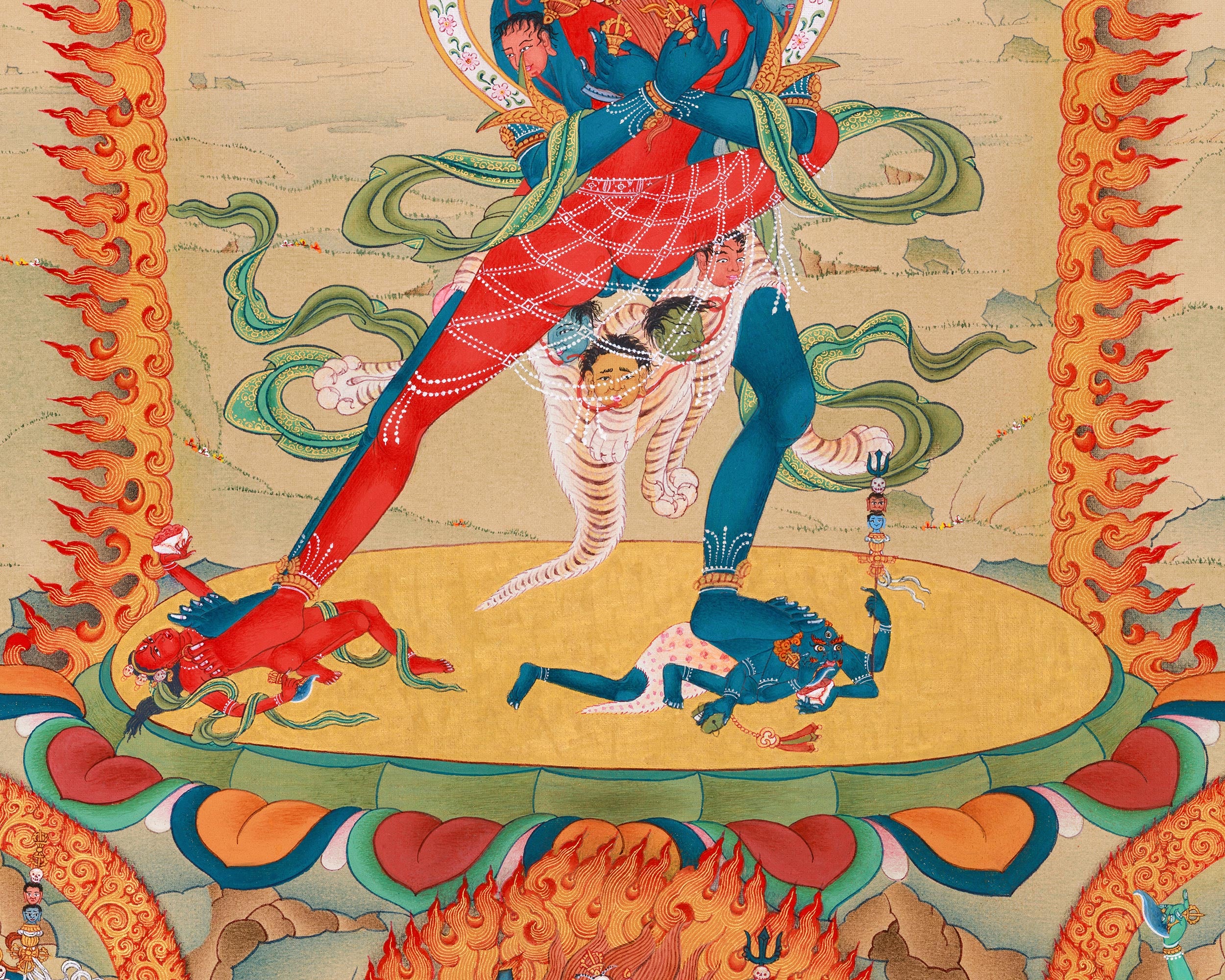 Chakrasamvara and Vajravarahi Yab Yum Thangka | Dakinis, Akshobhya, Sakya Mahakala Spiritual Artwork
