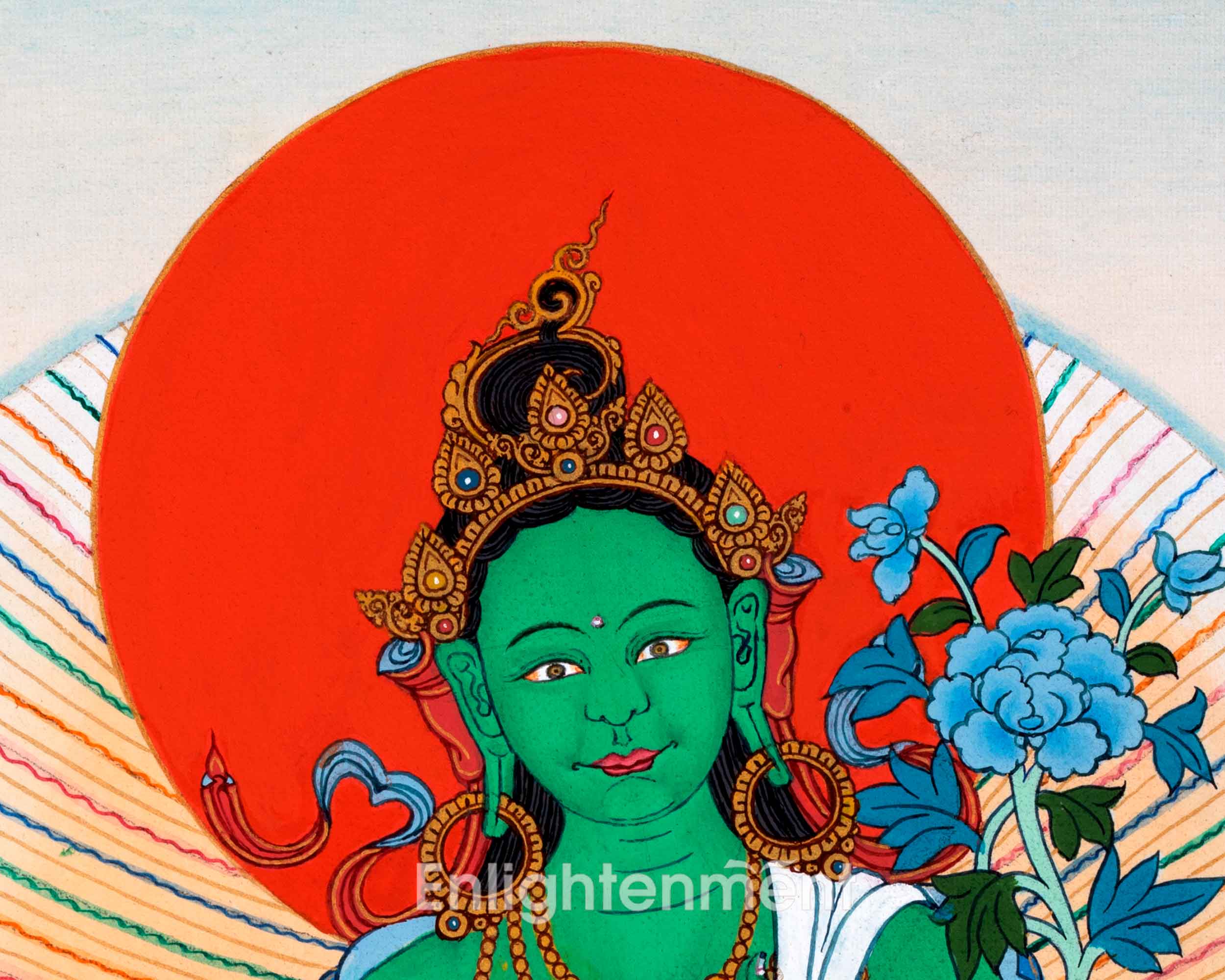Empower Your Spiritual Journey With Green Tara | Sacred Hanpainted Thangka