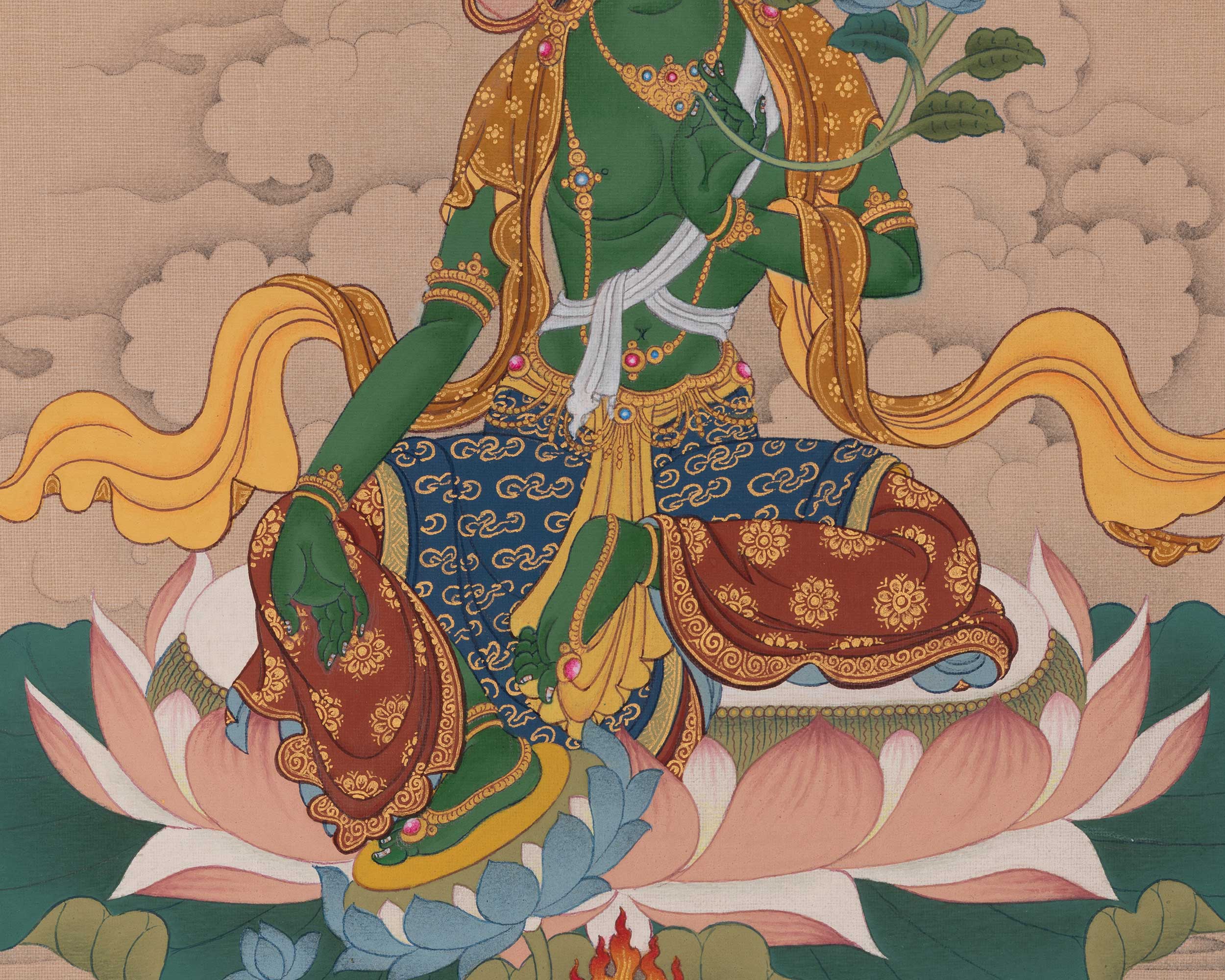 Green Tara Compassion Artwork | Female Buddha | Mother of All Buddhas | Feminine Empowerment