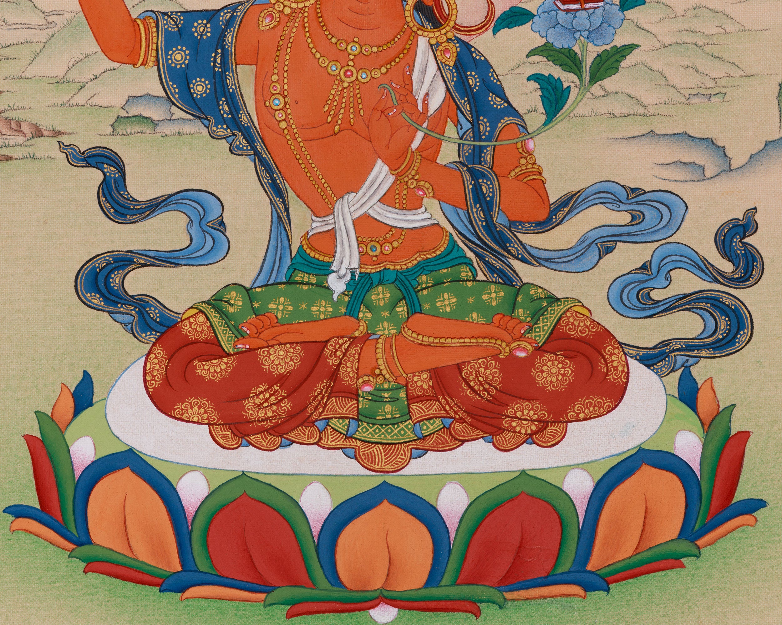 Spiritual Art of Manjushri Bodhisattva | Symbol of Wisdom and Knowledge