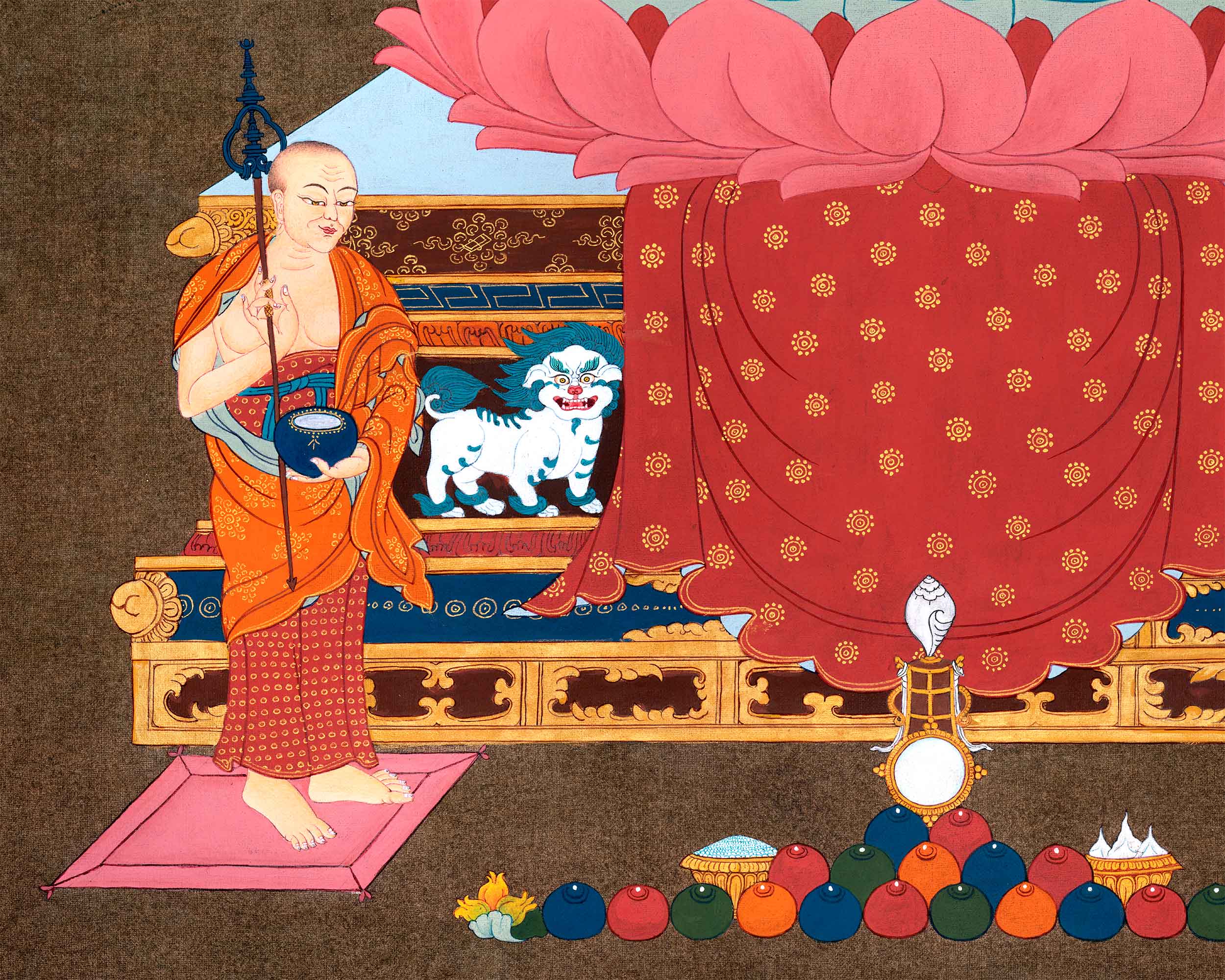 Tibetan Buddha Shakyamuni Painting | Himalayan Art of Gautama Buddha | Traditional Thangka Paiting