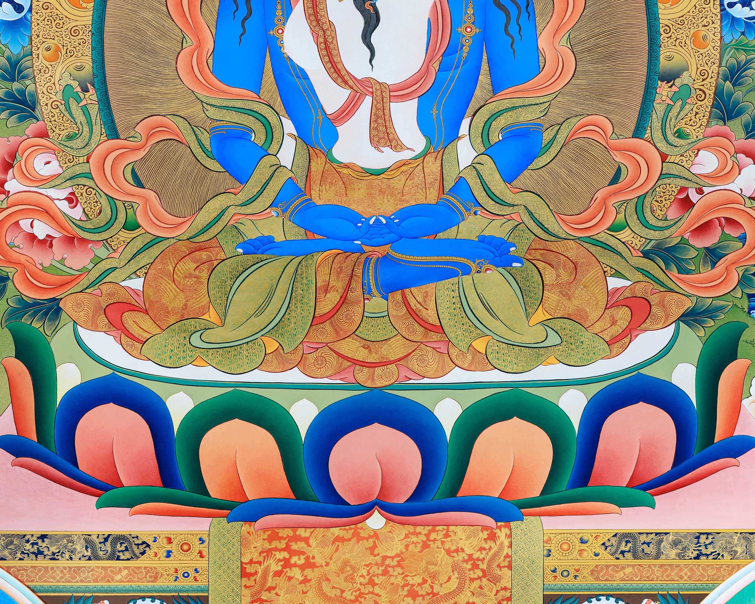 42 Peaceful Deities | Bardo Thangka | Tibetan Thangka Painting | High Quality Giclee Print