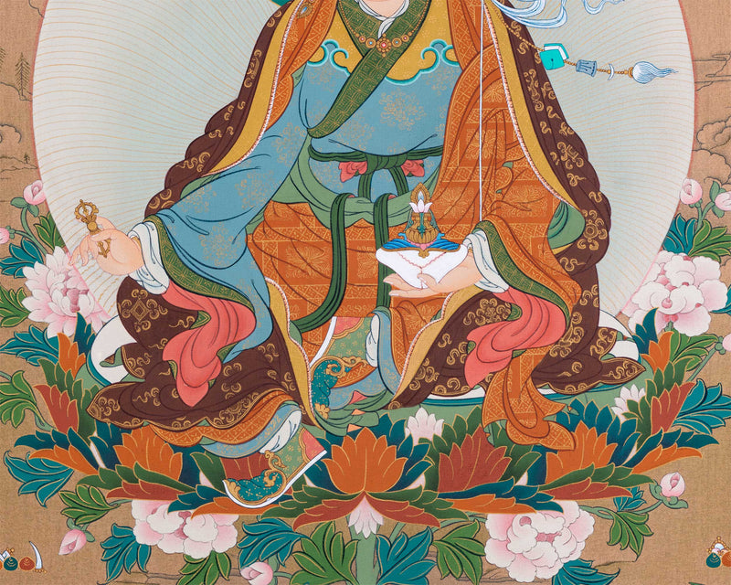 Traditional Padmasambhava Thangka Print | Guru Rinpoche, The Lotus Born Master