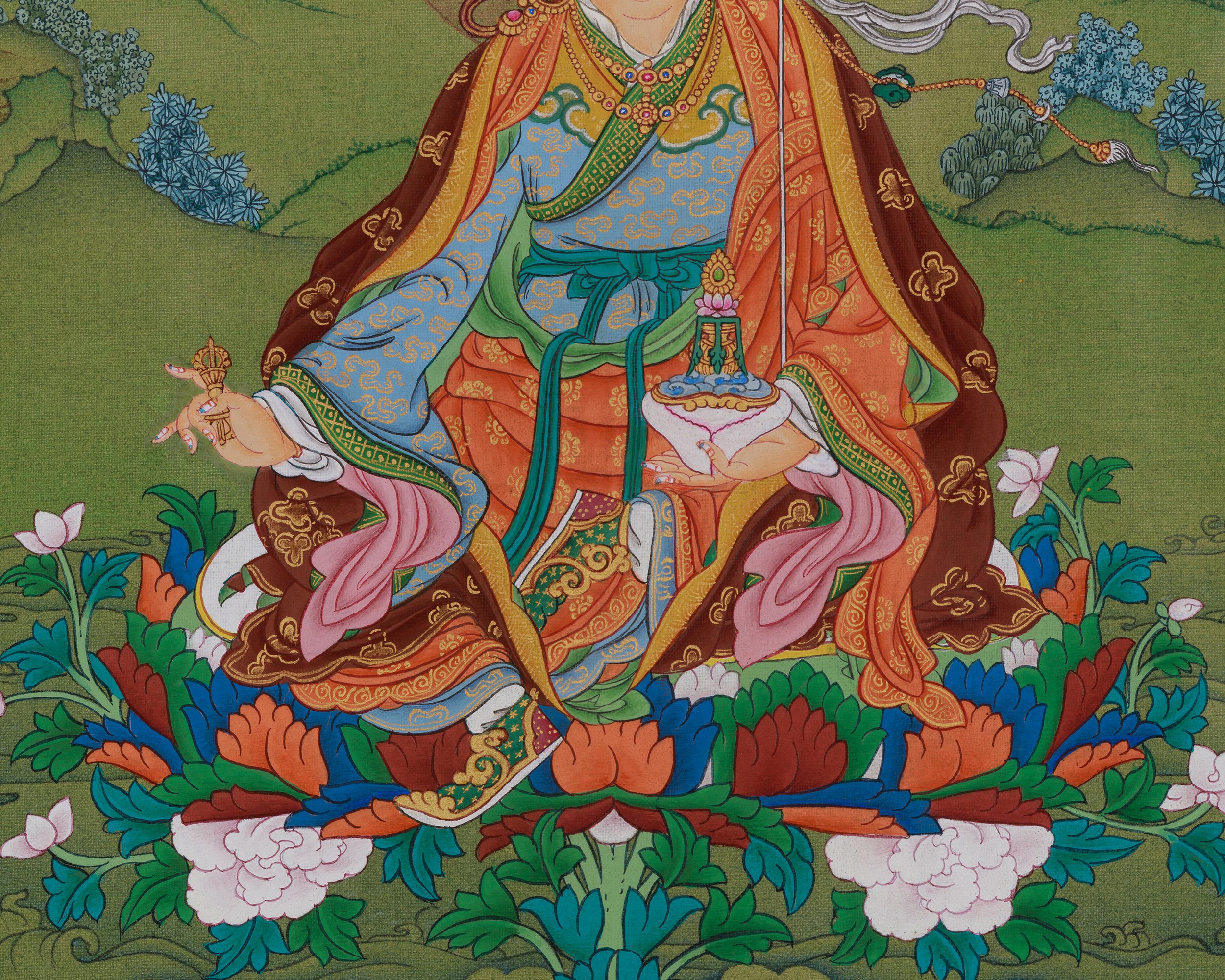 Wisdom Deity Guru Rinpoche Thangka | The Lotus Born Master